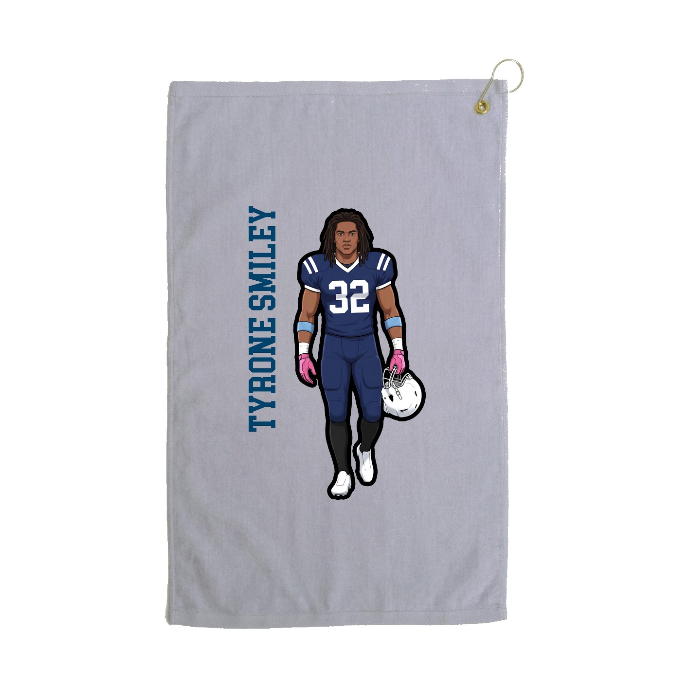 Golf Towel — Name Vertical in Grey