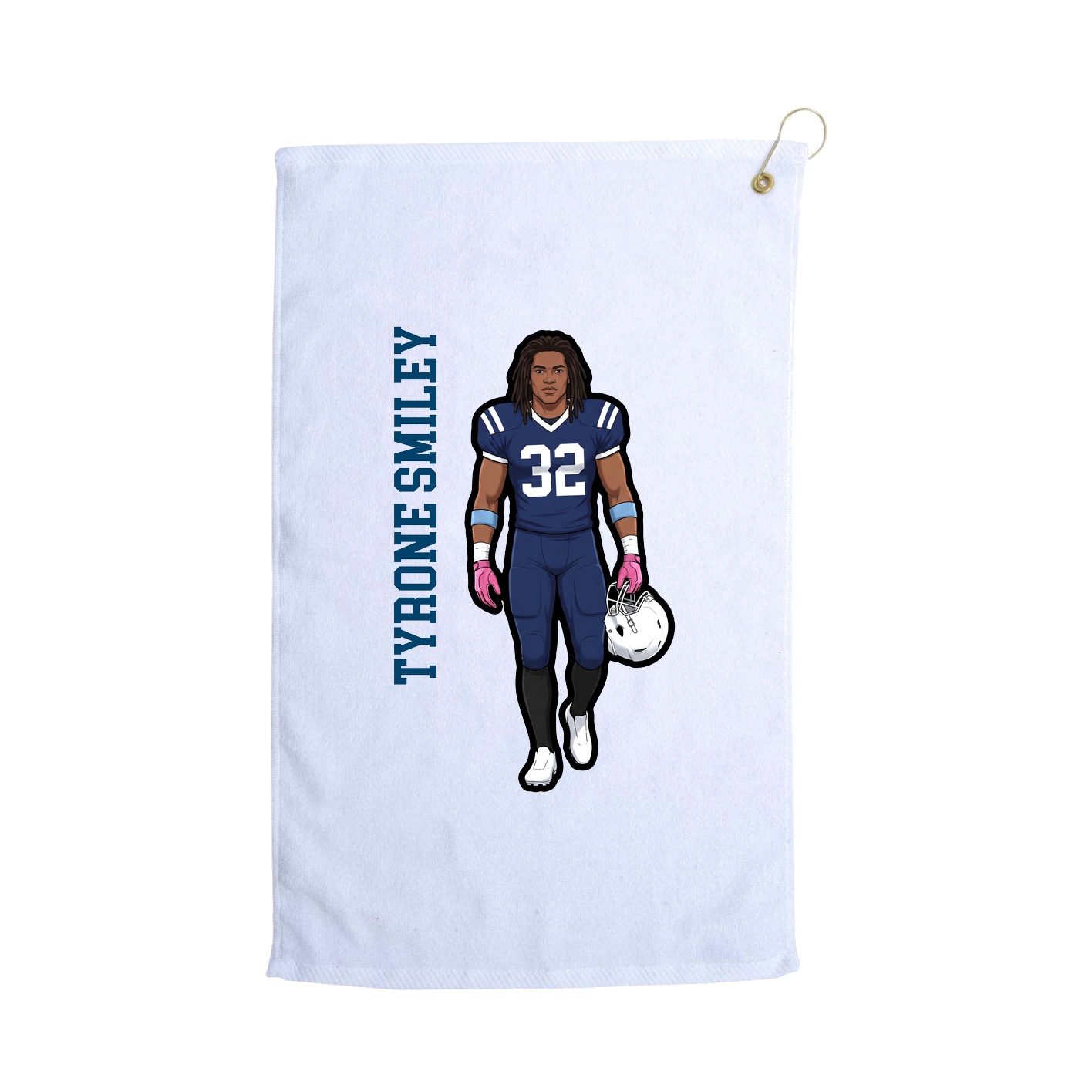 Golf Towel — Name Vertical in White