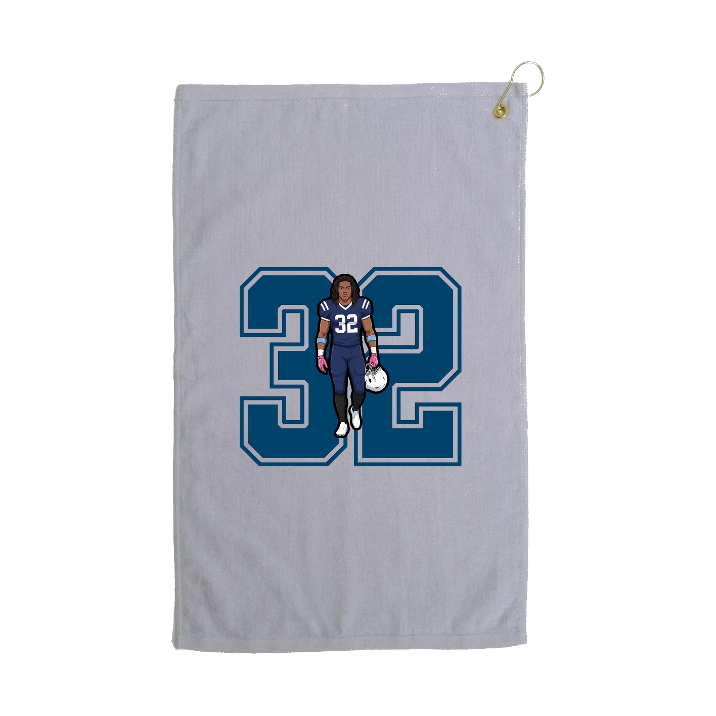 Golf Towel — Number in Grey