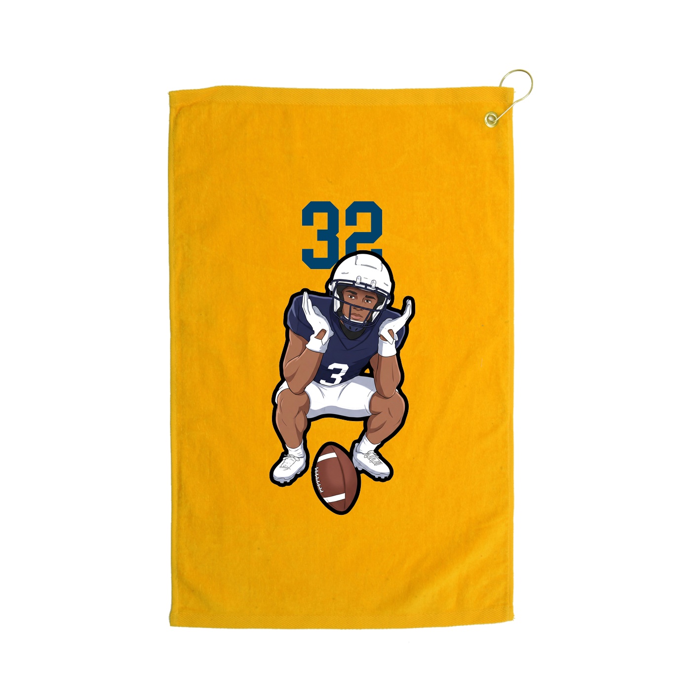 Golf Towel — Number Top in Gold