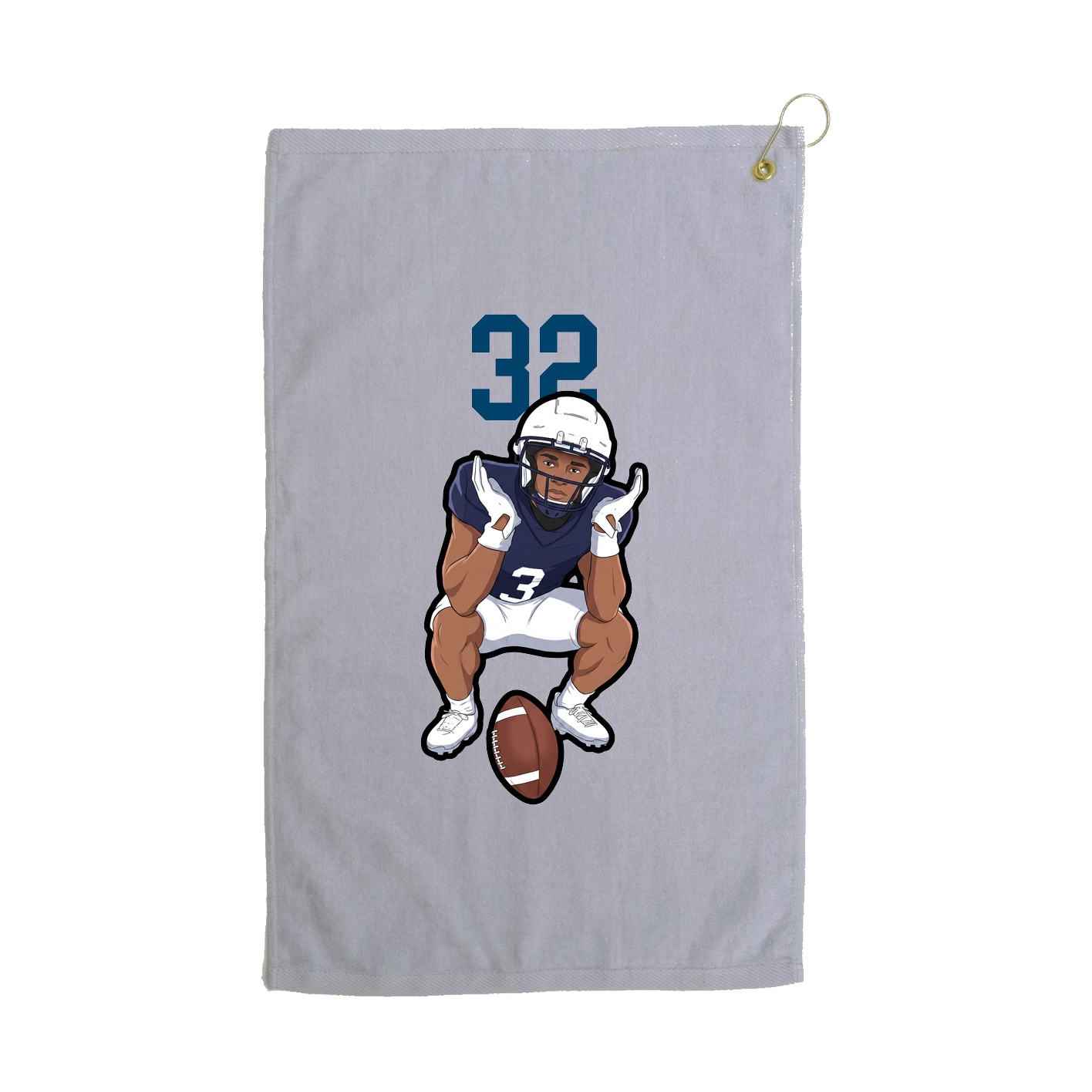 Golf Towel — Number Top in Grey