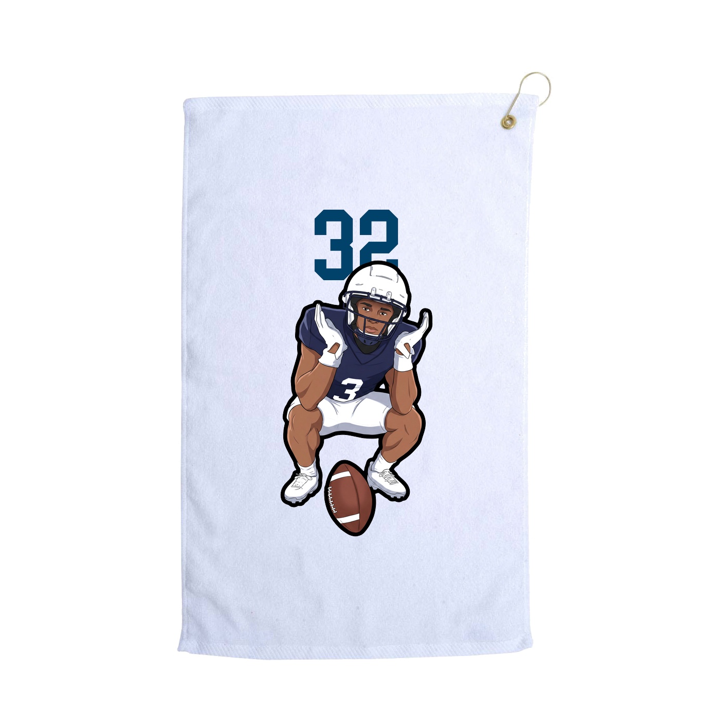 Golf Towel — Number Top in White