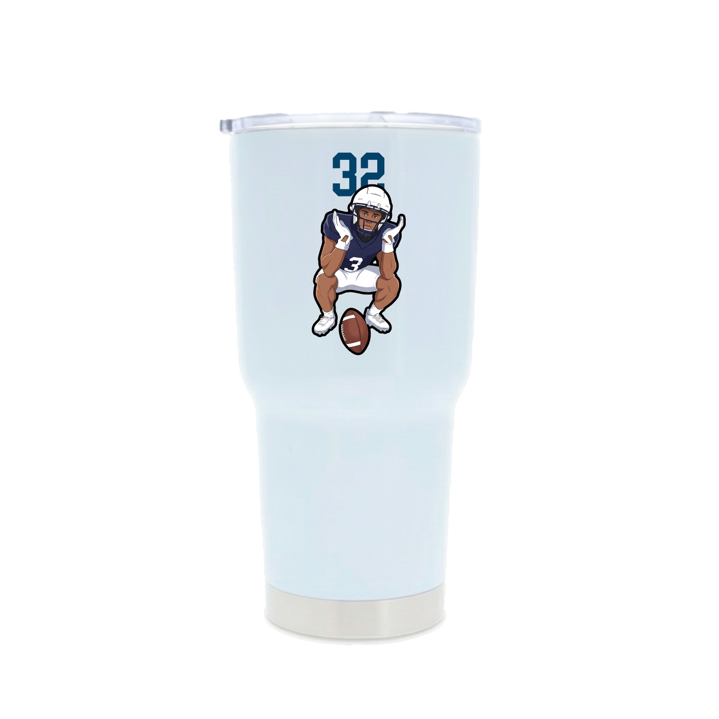 30oz Stainless Steel Tumbler — Number Top in White