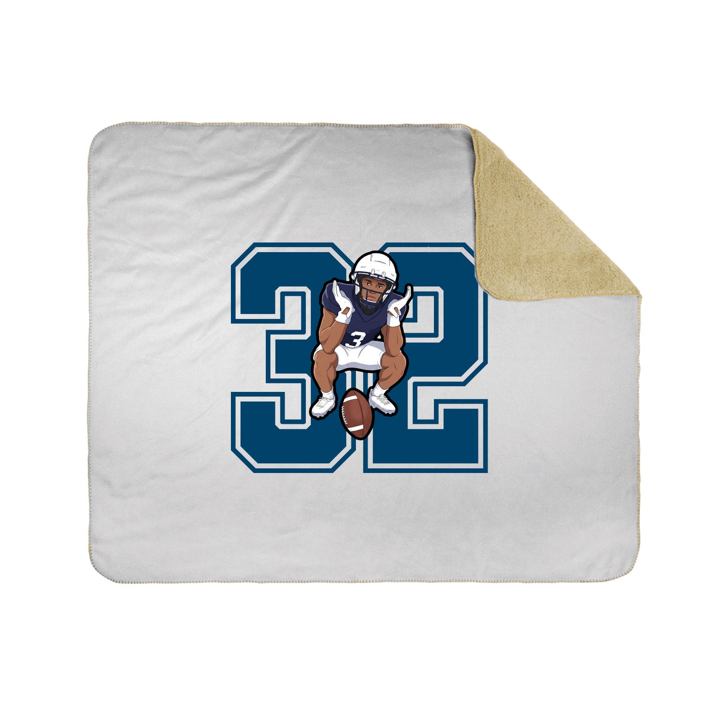 Throw Blanket — Number in White