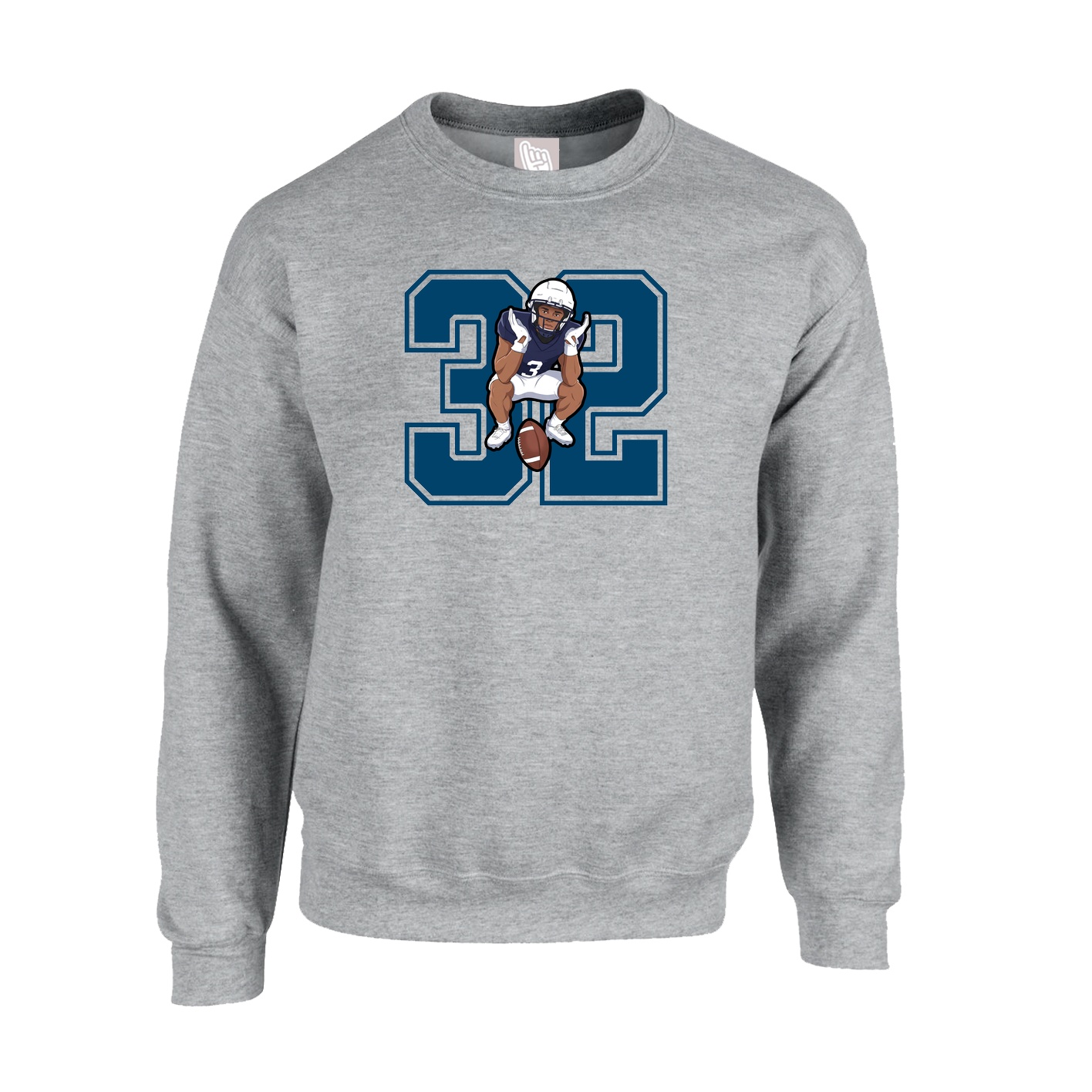 Fleece Crew — Number in Grey