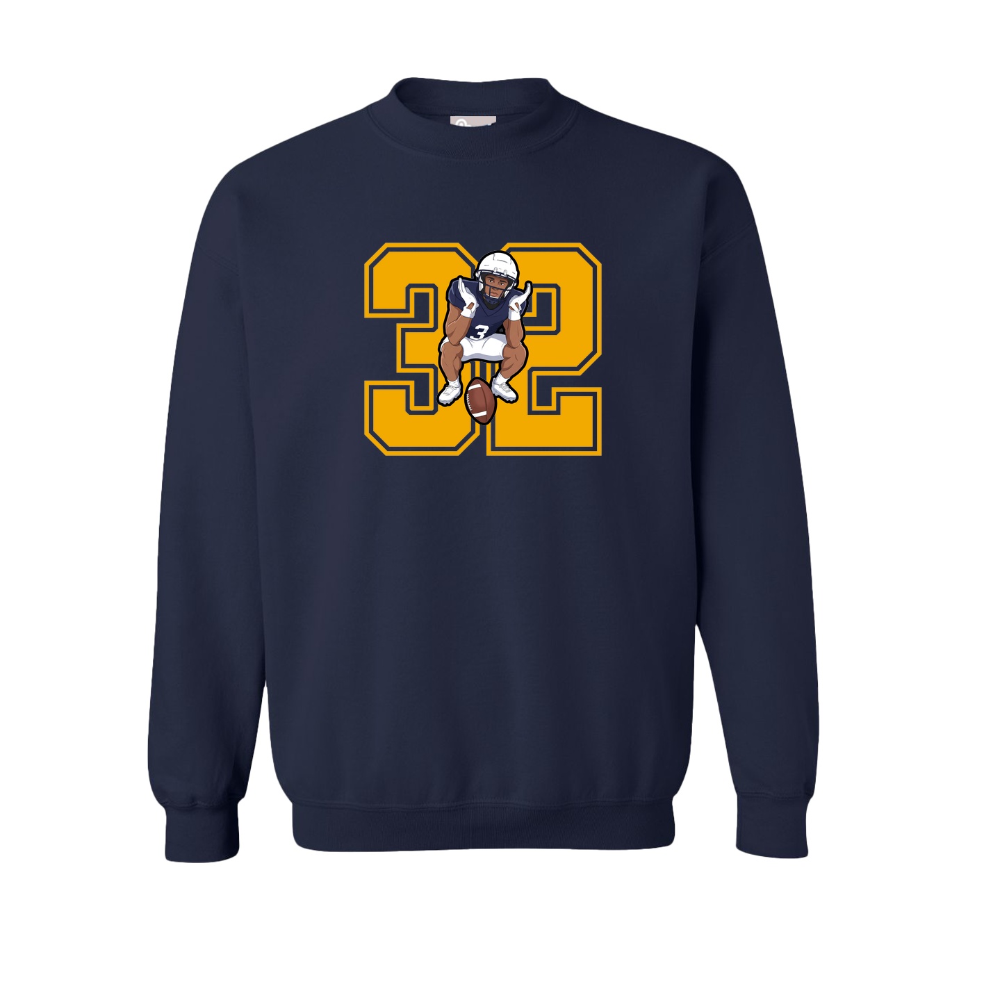 Fleece Crew — Number in Navy