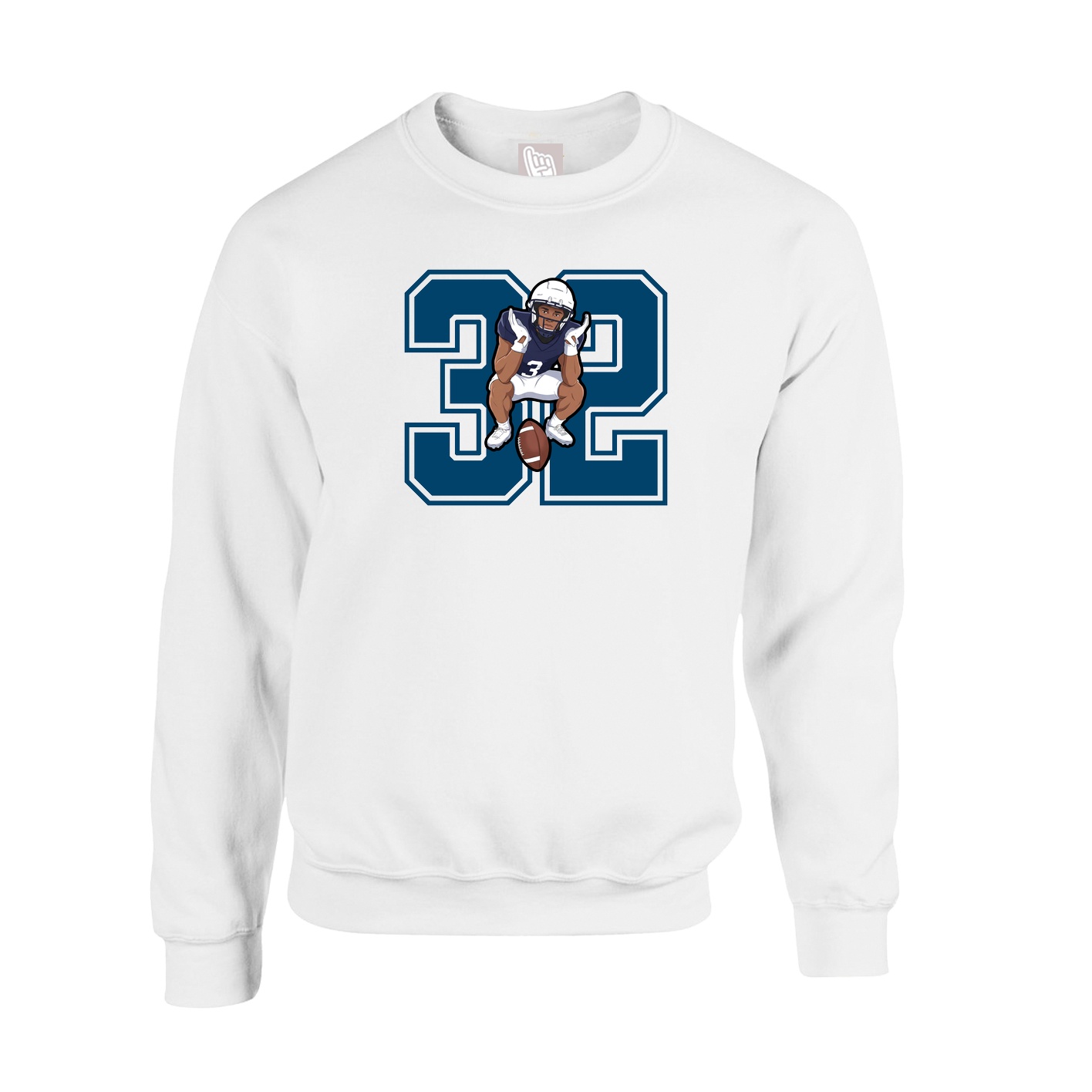 Fleece Crew — Number in White