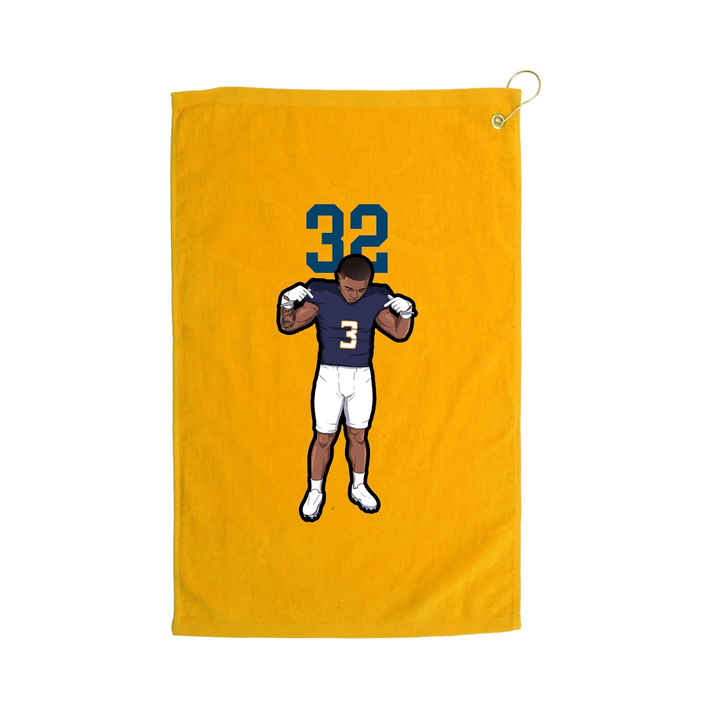 Golf Towel — Number Top in Gold
