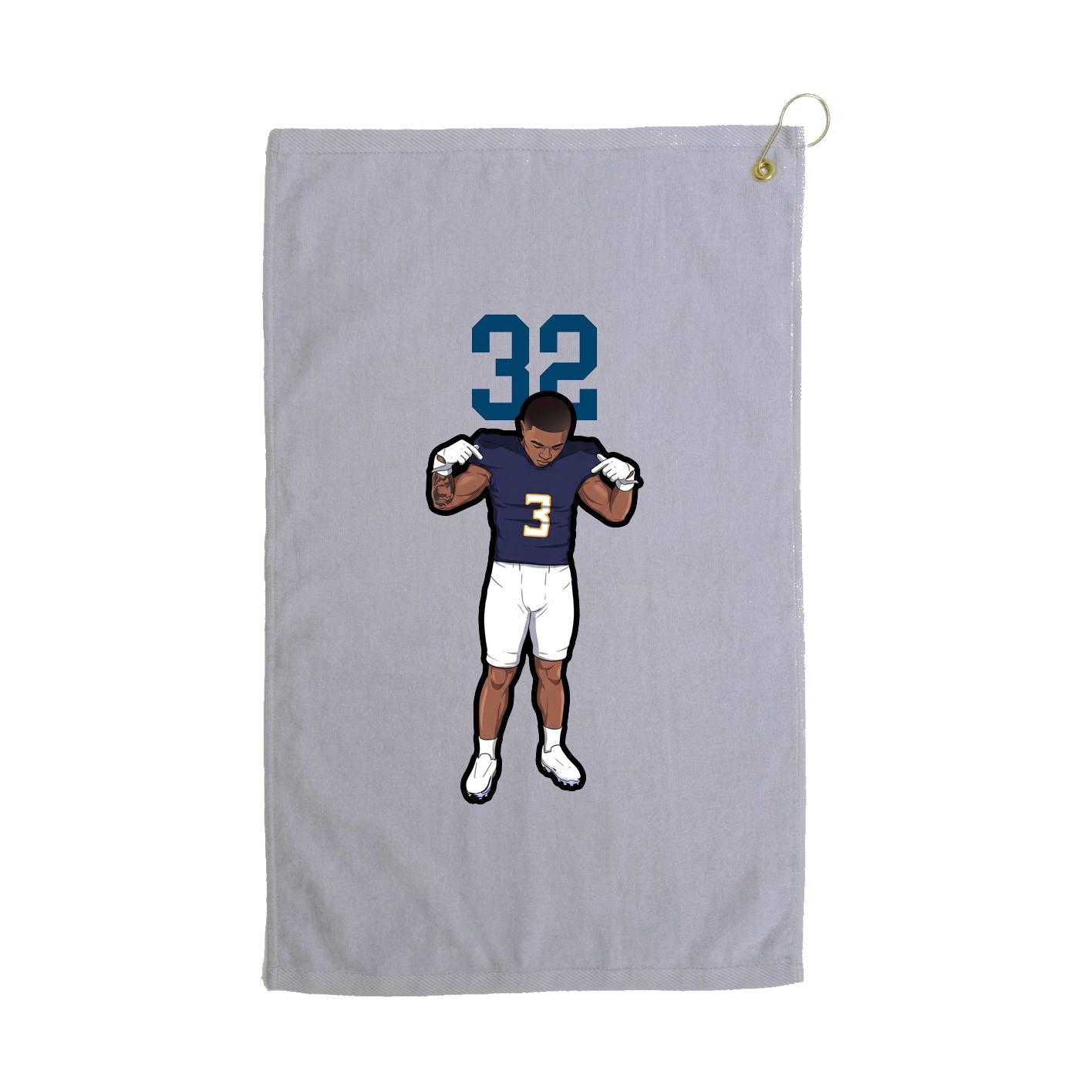 Golf Towel — Number Top in Grey