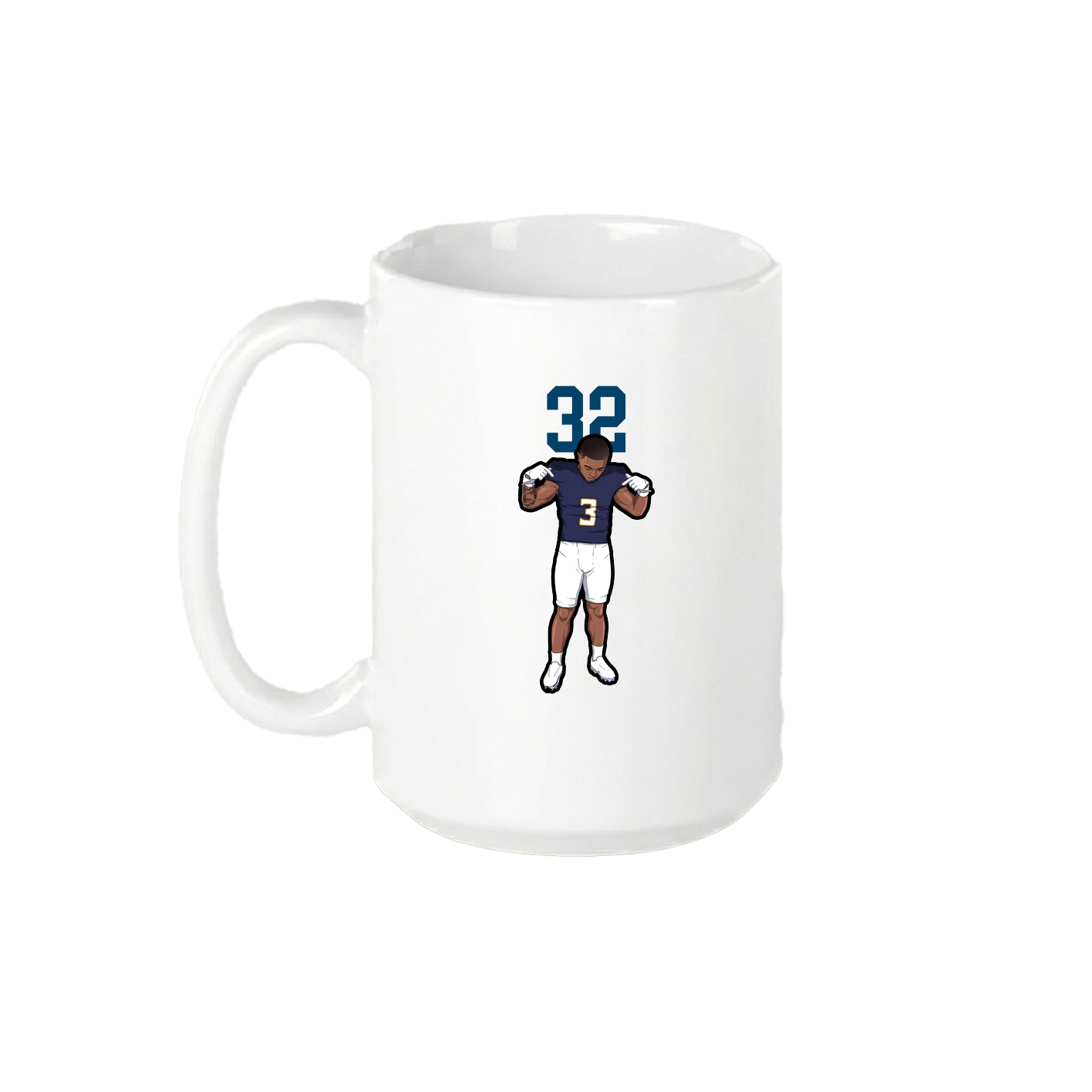 15oz Coffee Mug — Number Top in White