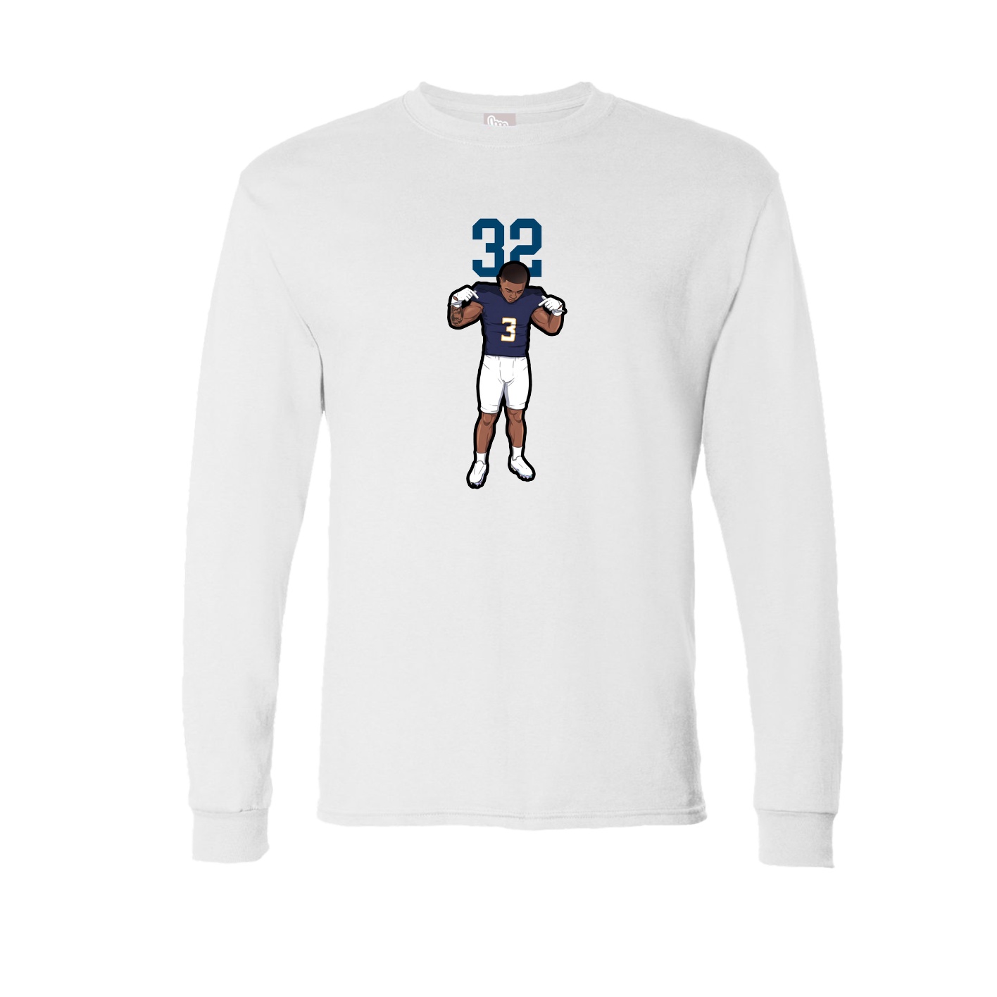 Long Sleeve Tee — Number Top in White