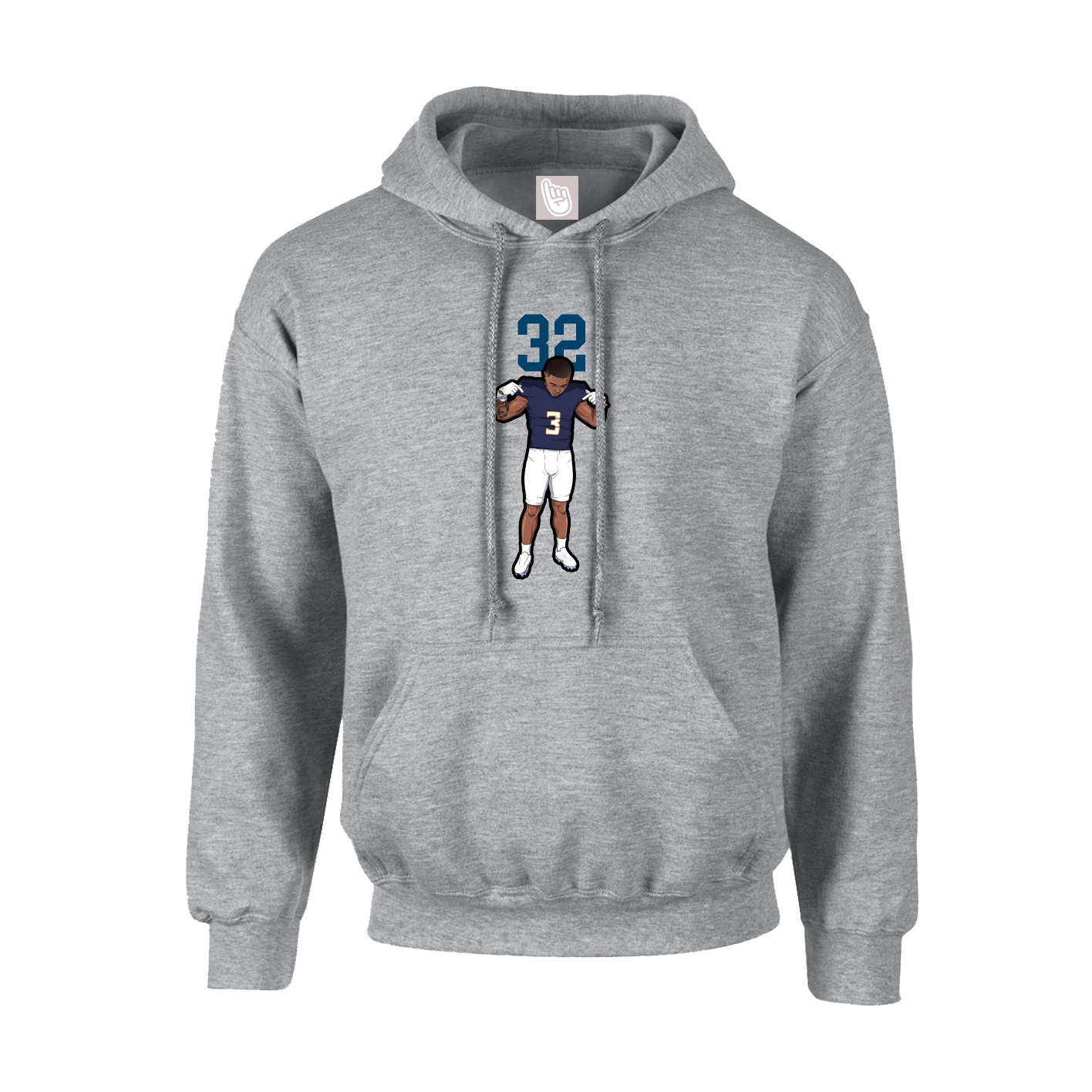 Hoodie — Number Top in Grey