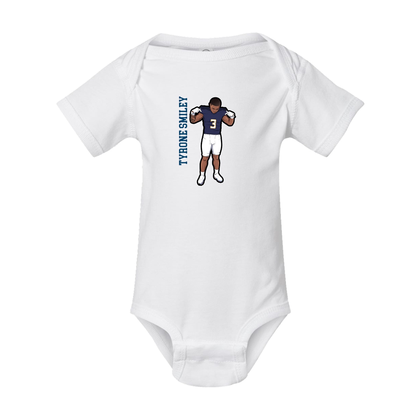 Baby Onesie — Name Vertical in White
