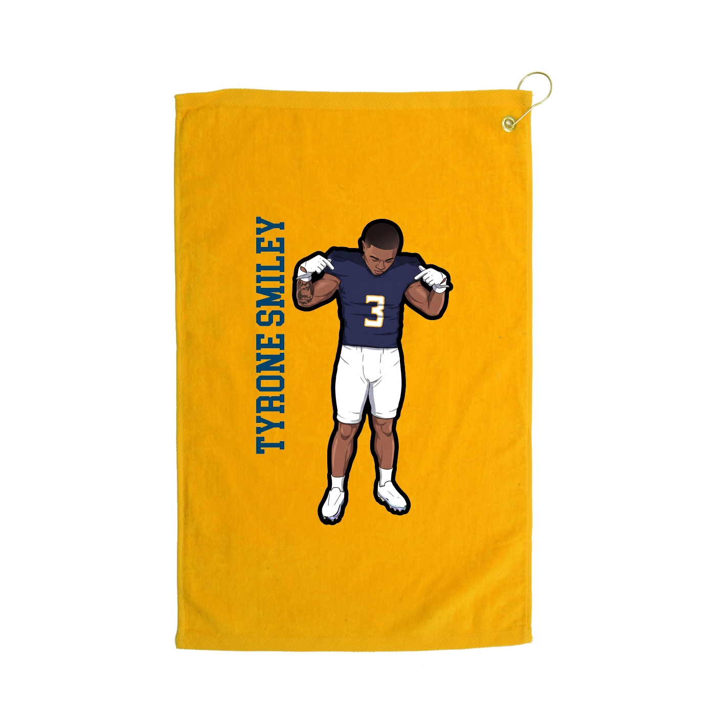 Golf Towel — Name Vertical in Gold