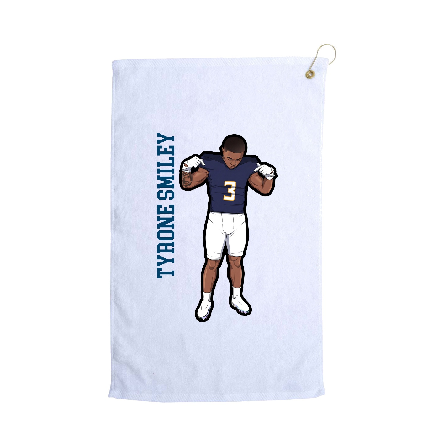 Golf Towel — Name Vertical in White