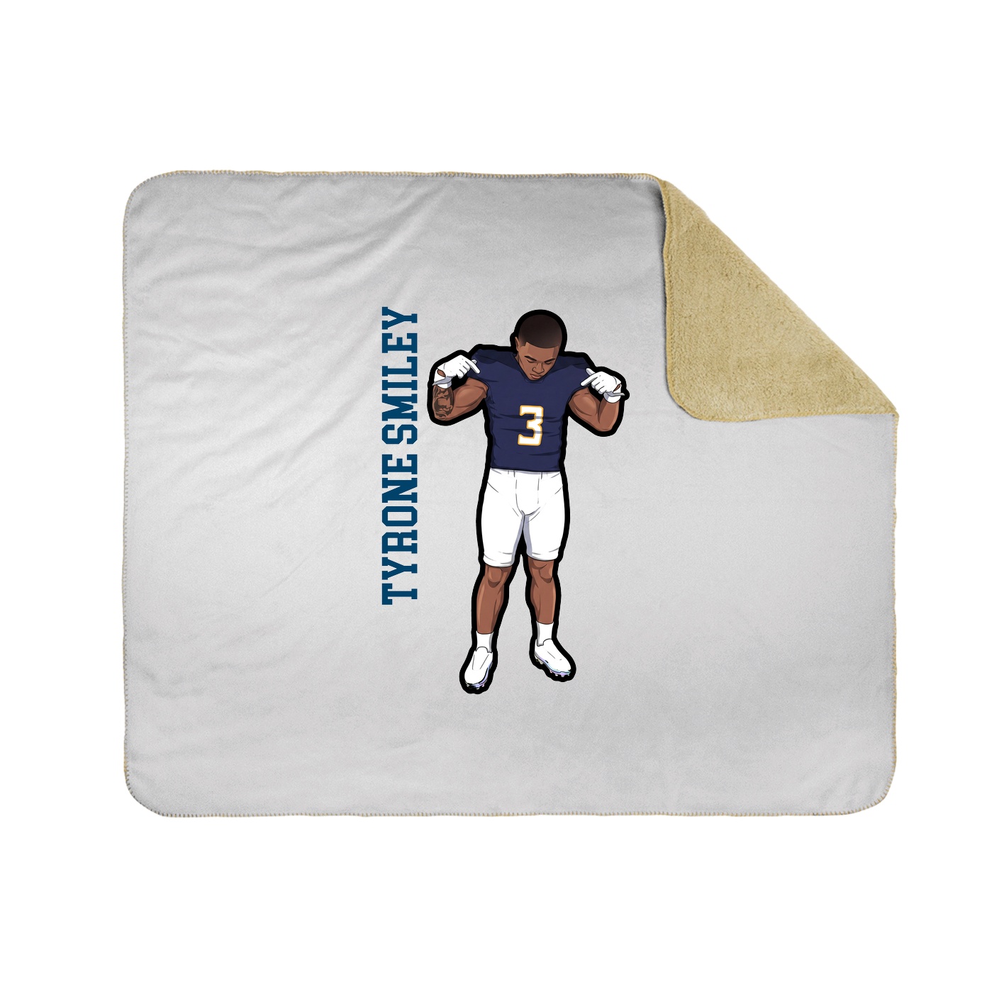 Throw Blanket — Name Vertical in White