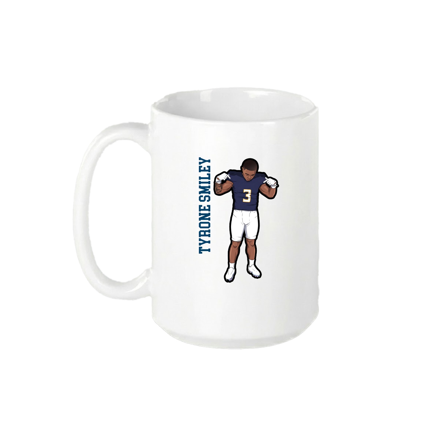 15oz Coffee Mug — Name Vertical in White
