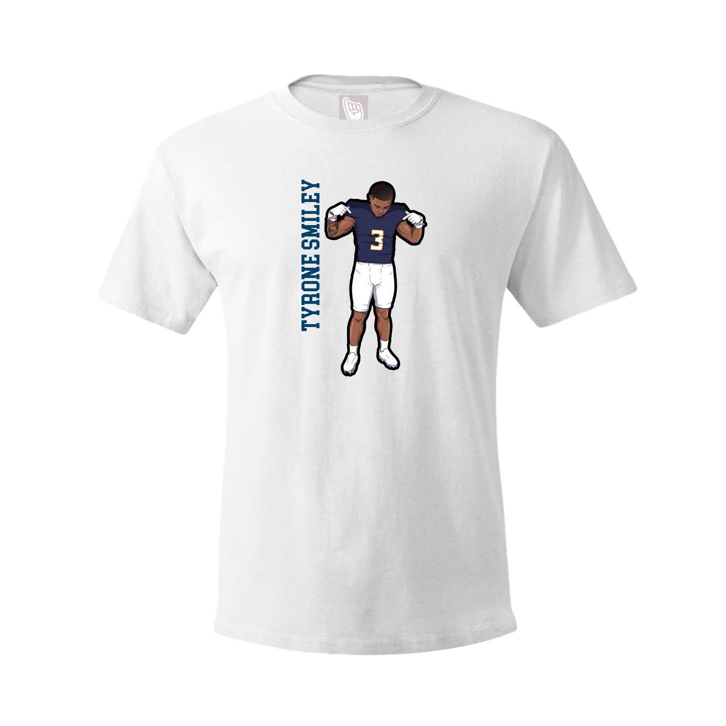 Youth Tee — Name Vertical in White