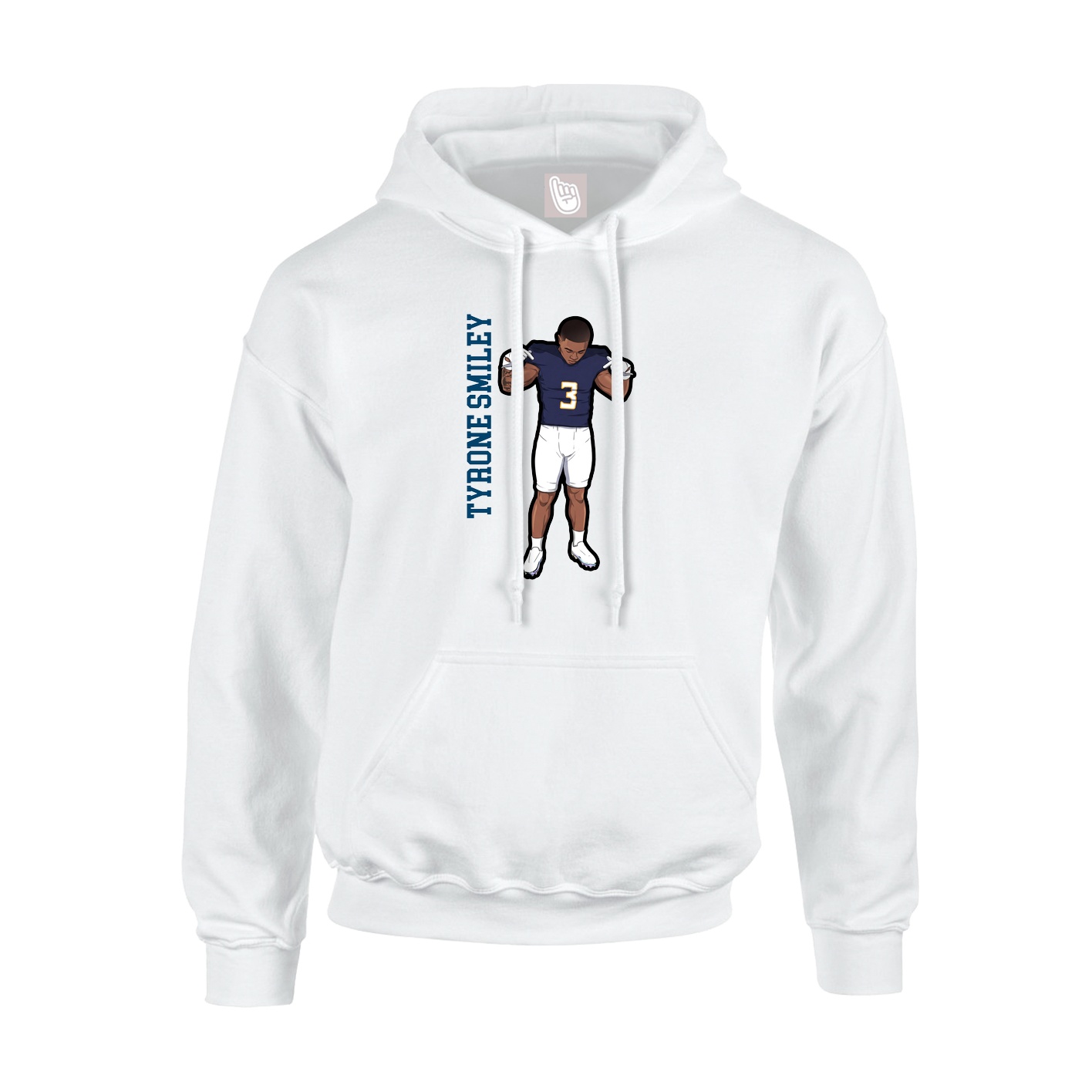 Youth Hoodie — Name Vertical in White