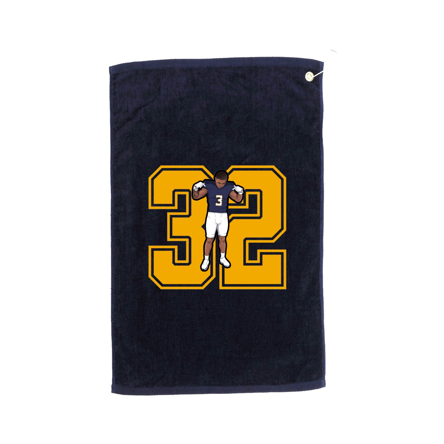 Golf Towel — Number in Navy