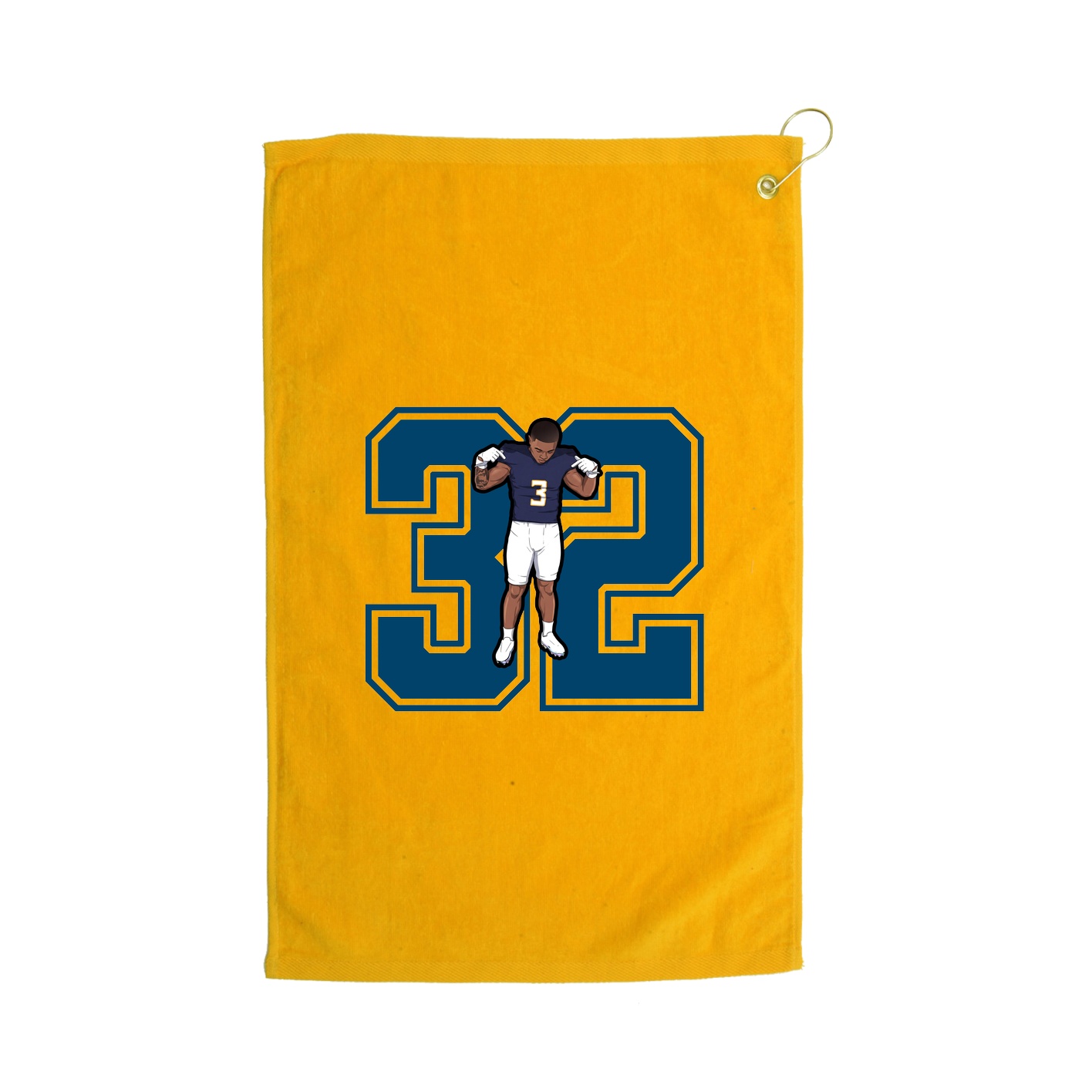 Golf Towel — Number in Gold
