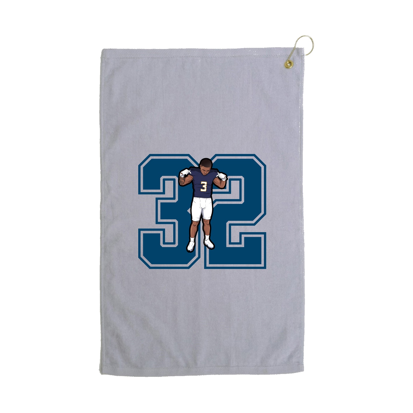 Golf Towel — Number in Grey