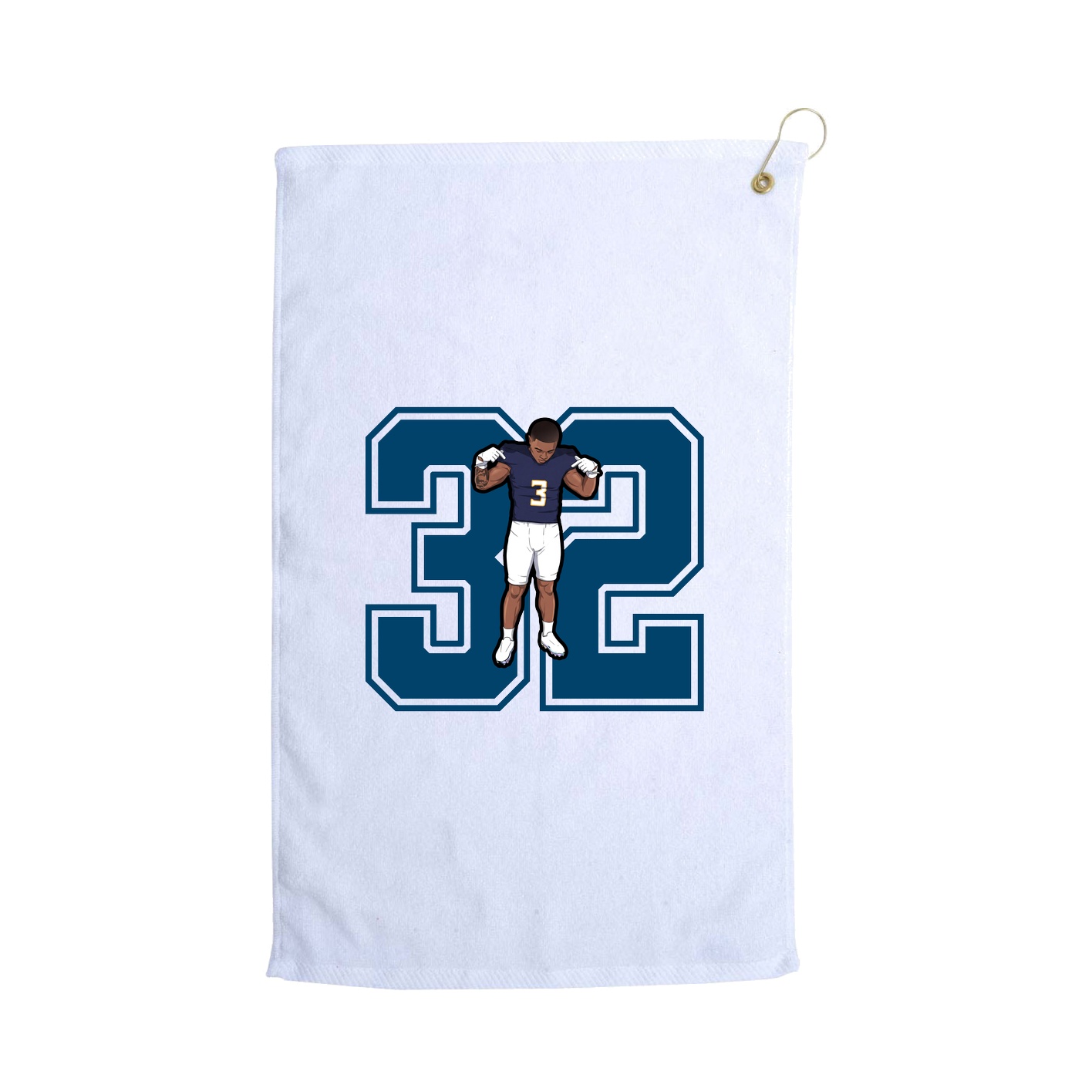 Golf Towel — Number in White