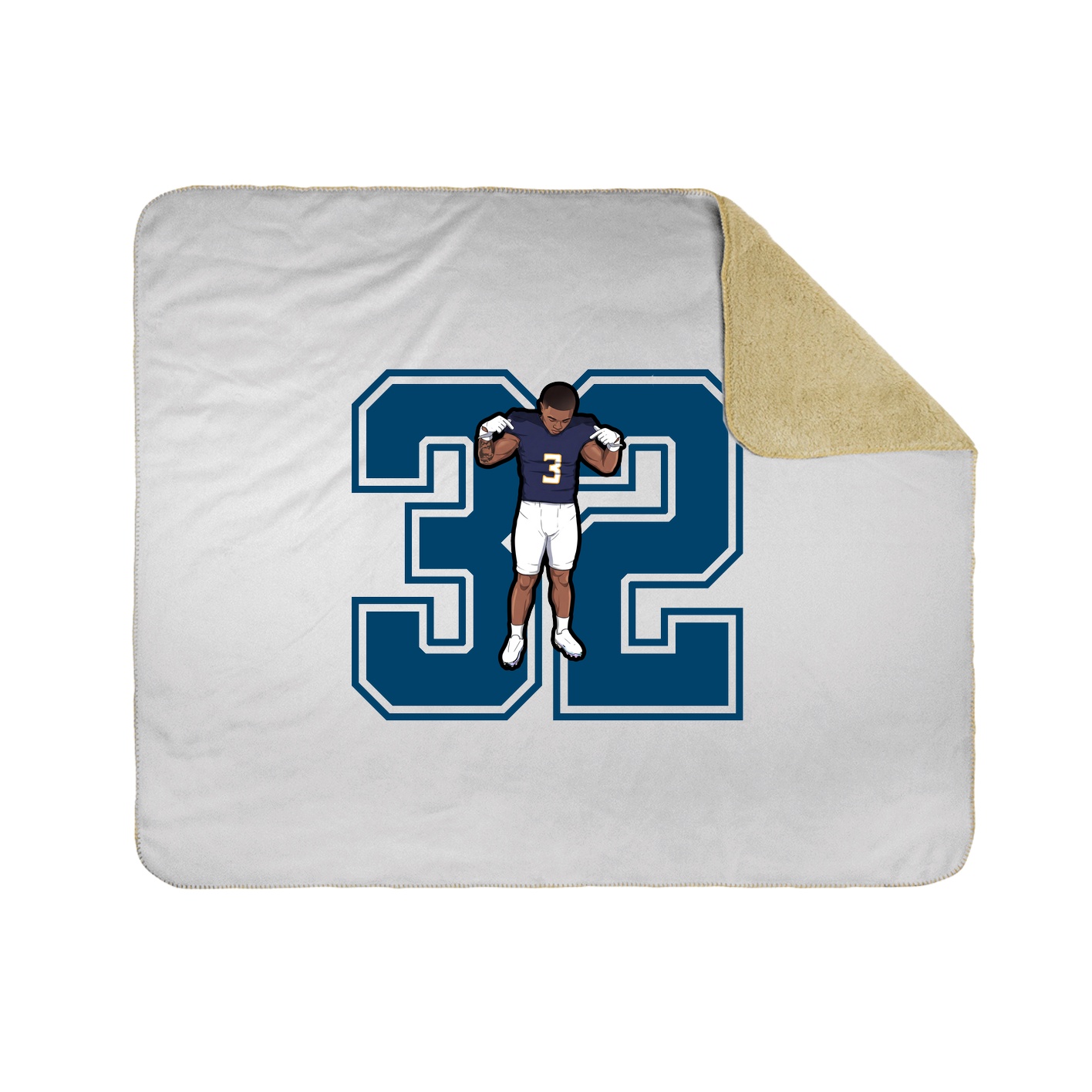 Throw Blanket — Number in White