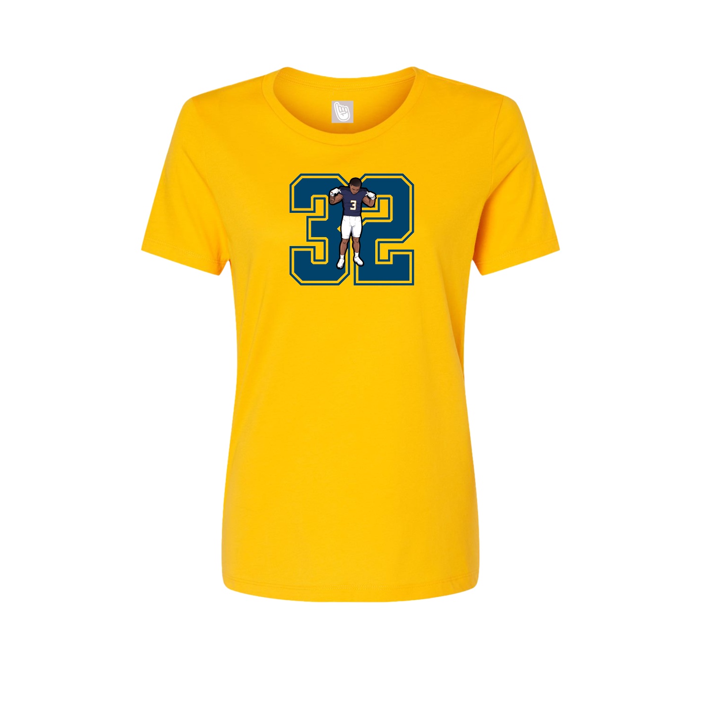 Womens Tee — Number in Gold