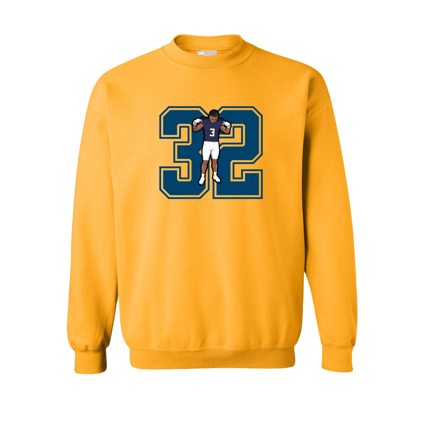 Fleece Crew — Number in Gold