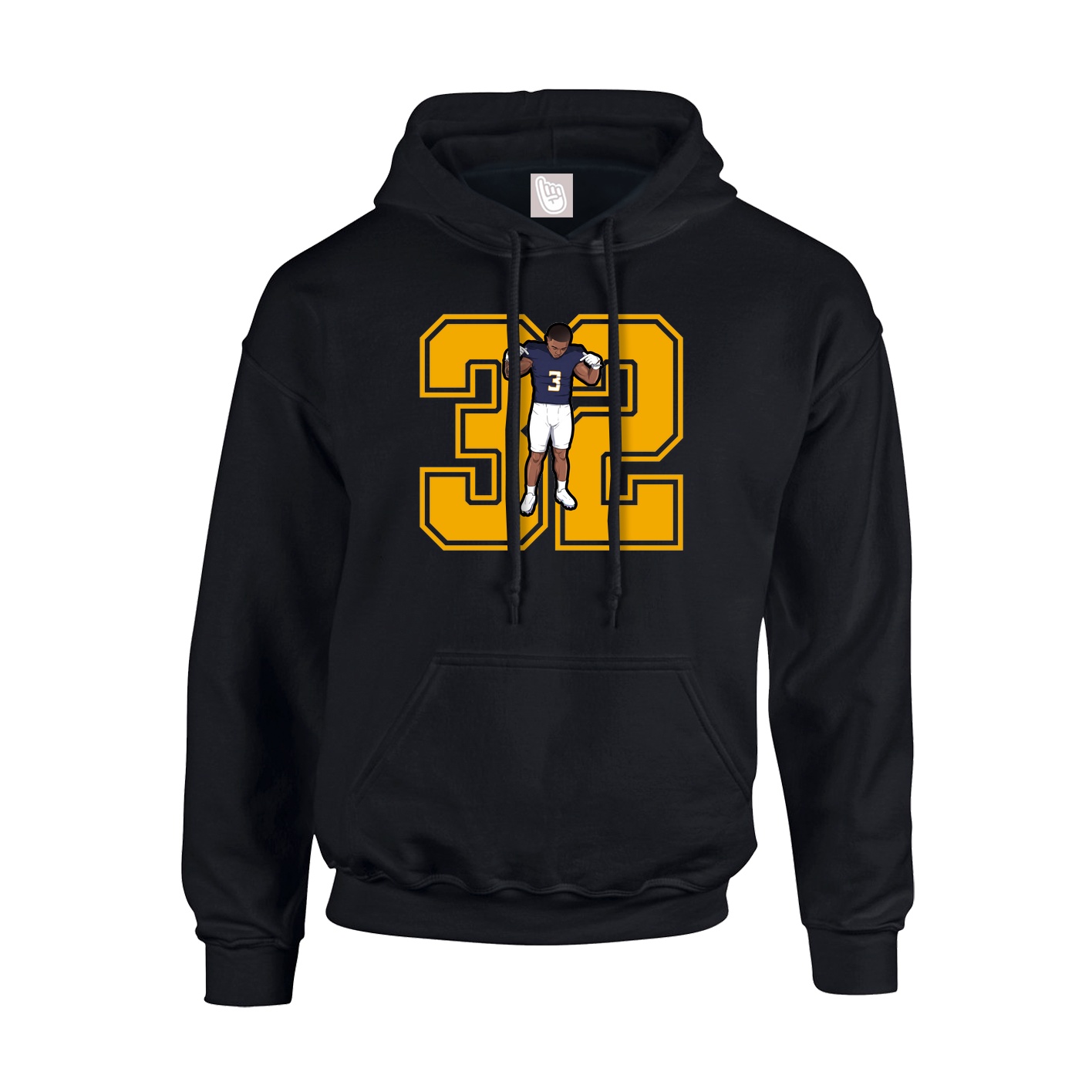Youth Hoodie — Number in Black