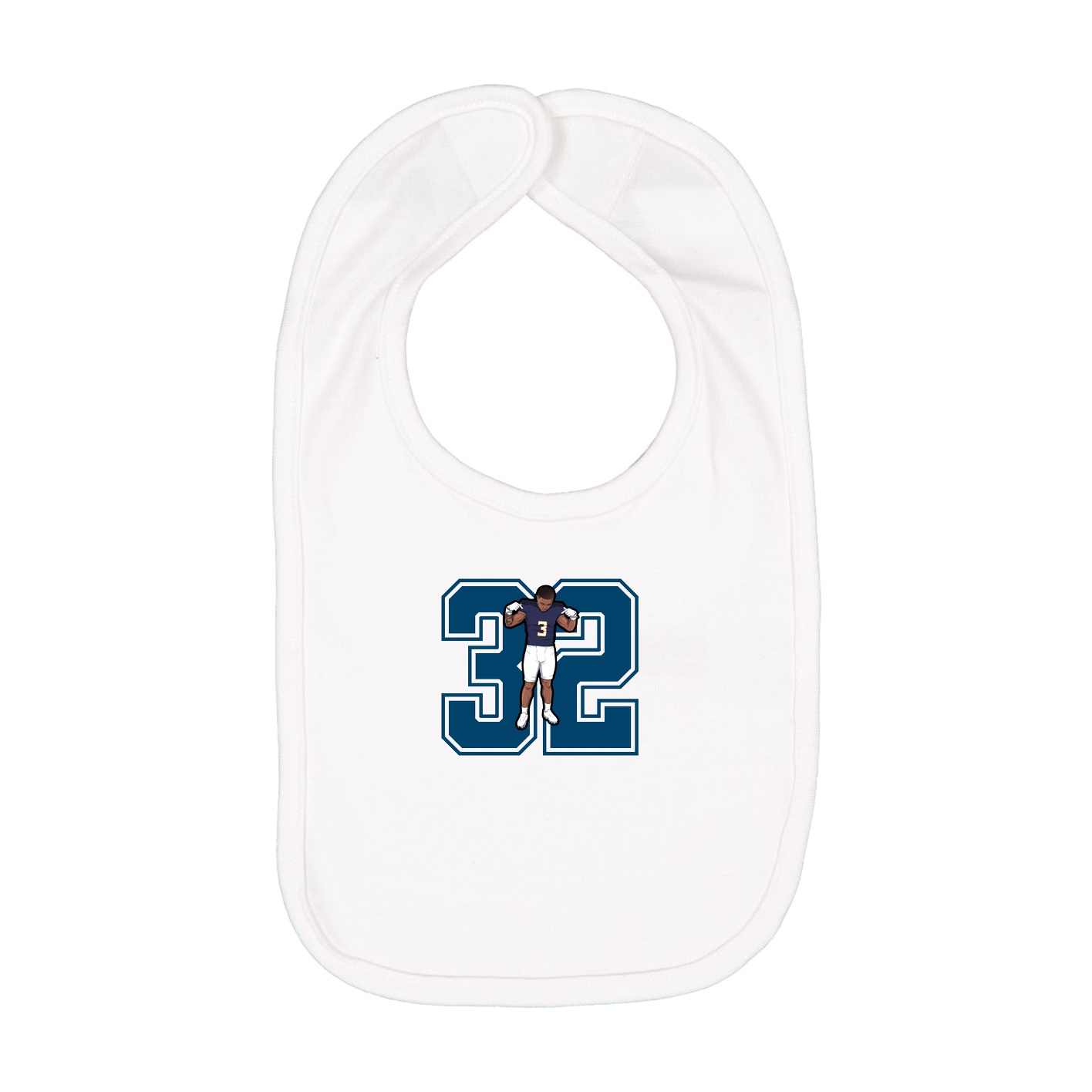 Infant Bib — Number in White