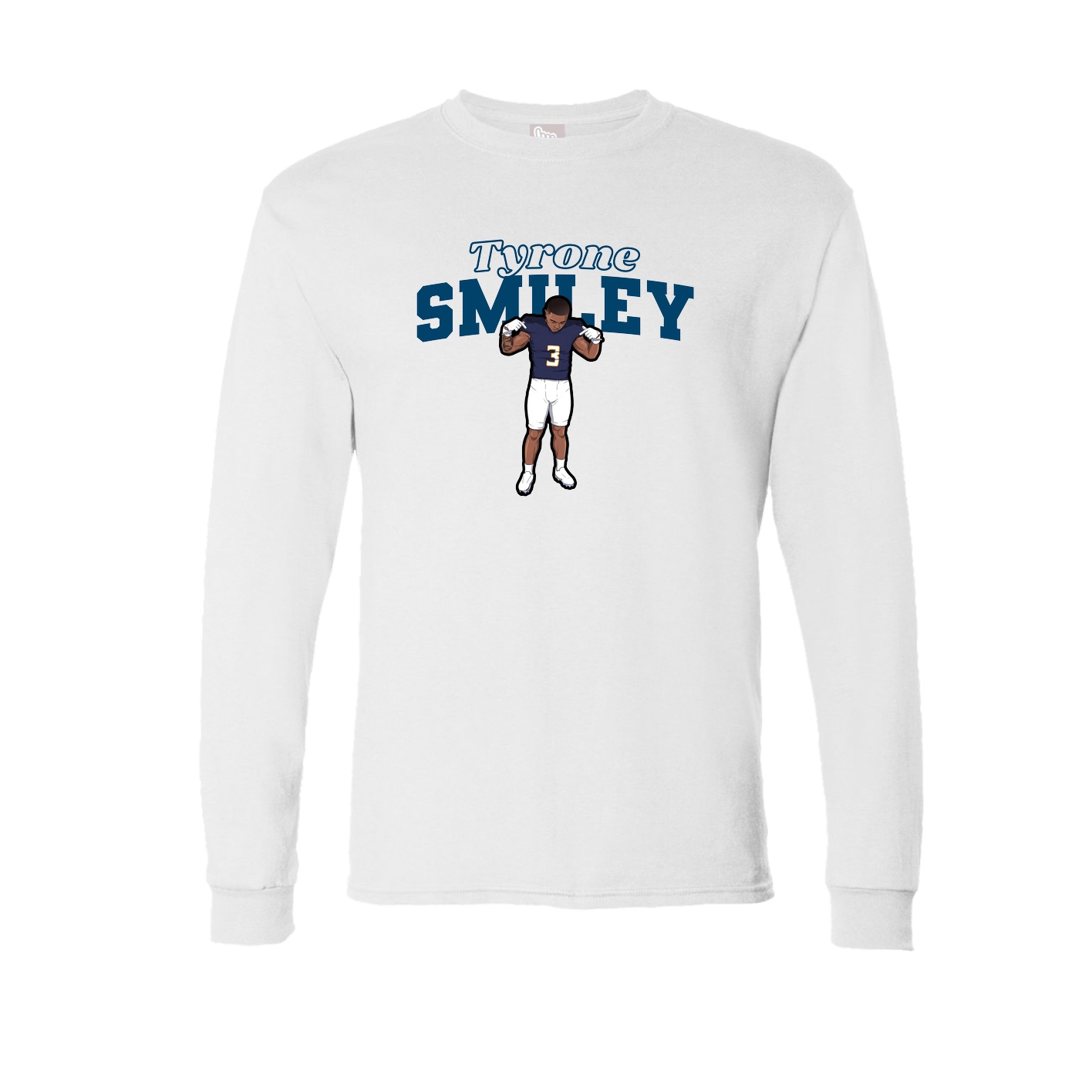 Long Sleeve Tee — Name Arch in White