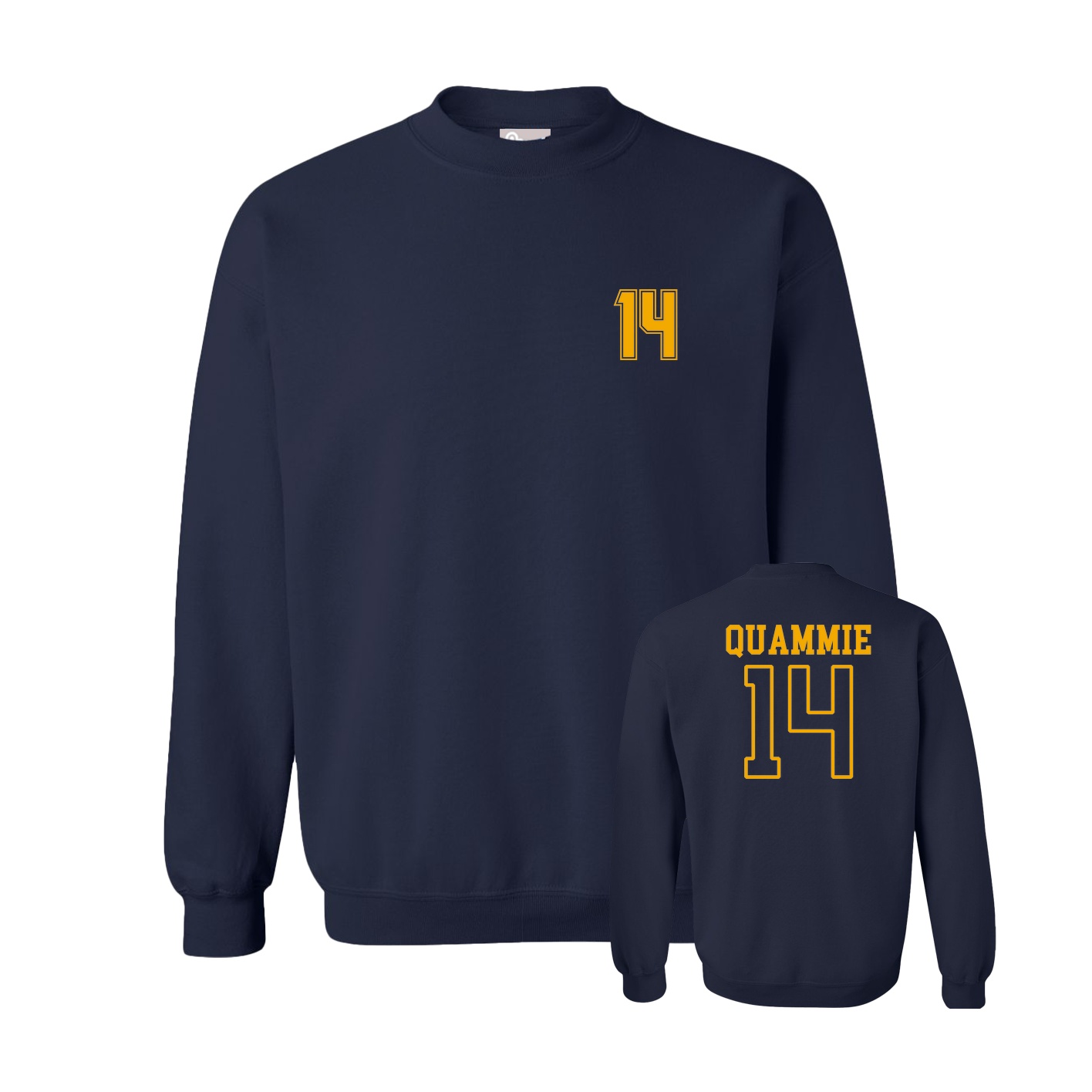 Fleece Crew — Chest Back in Navy