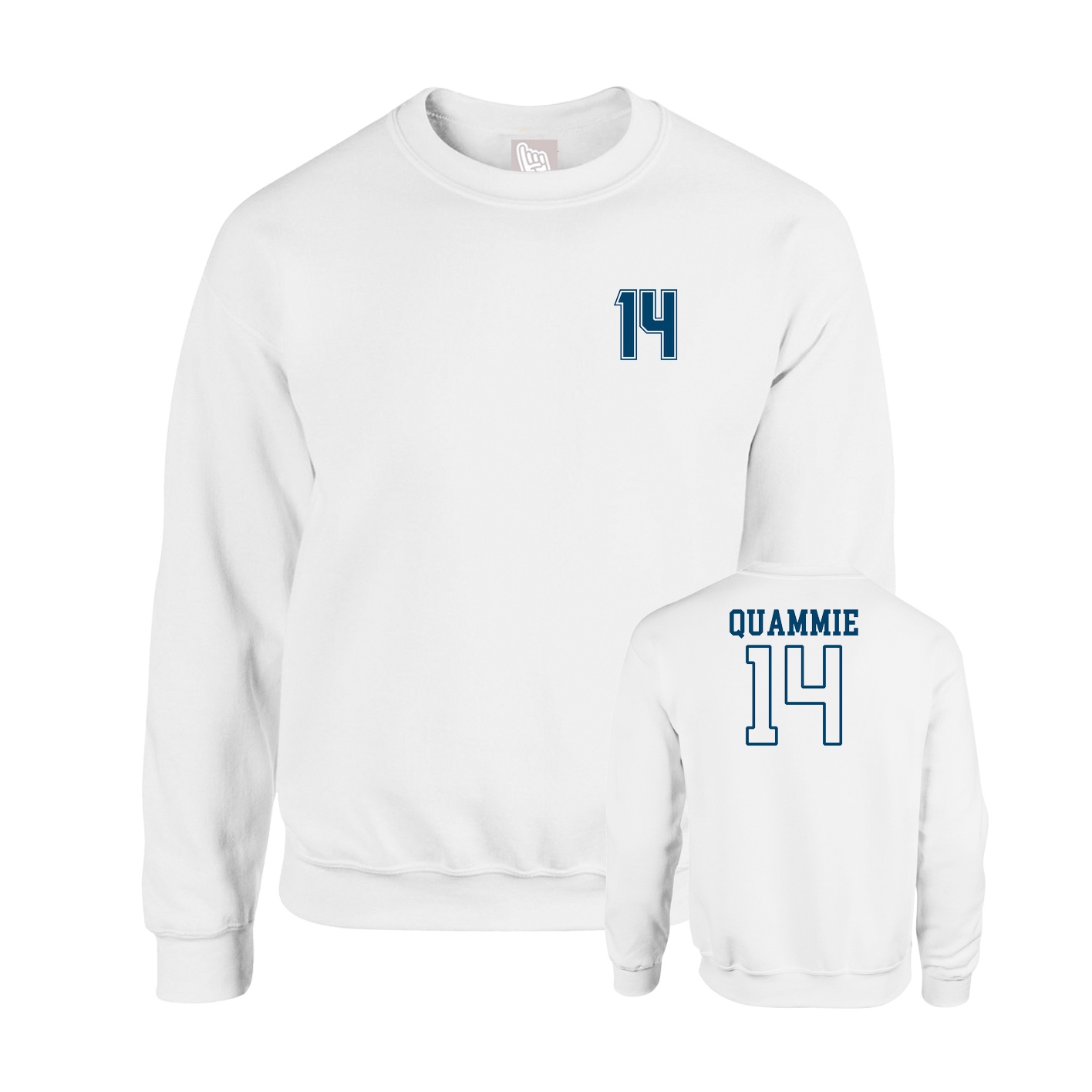 Fleece Crew — Chest Back in White