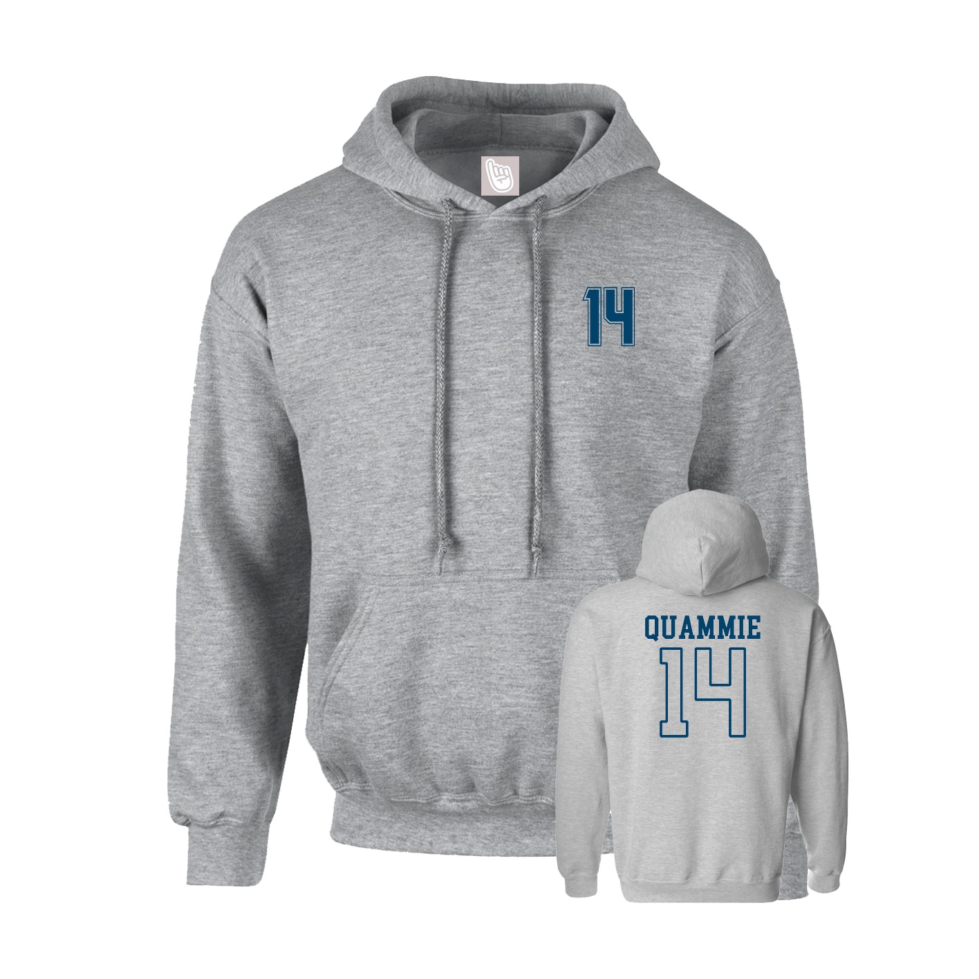 Youth Hoodie — Chest Back in Grey