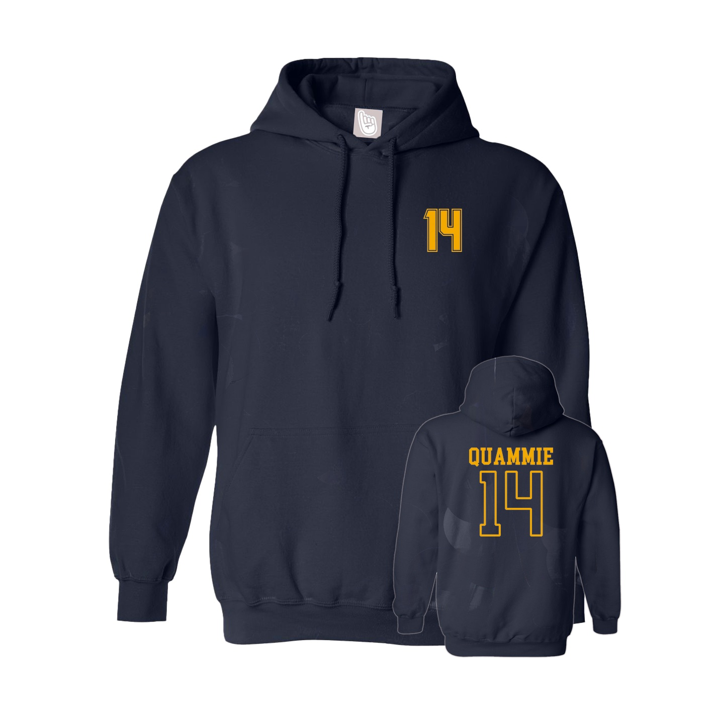 Youth Hoodie — Chest Back in Navy