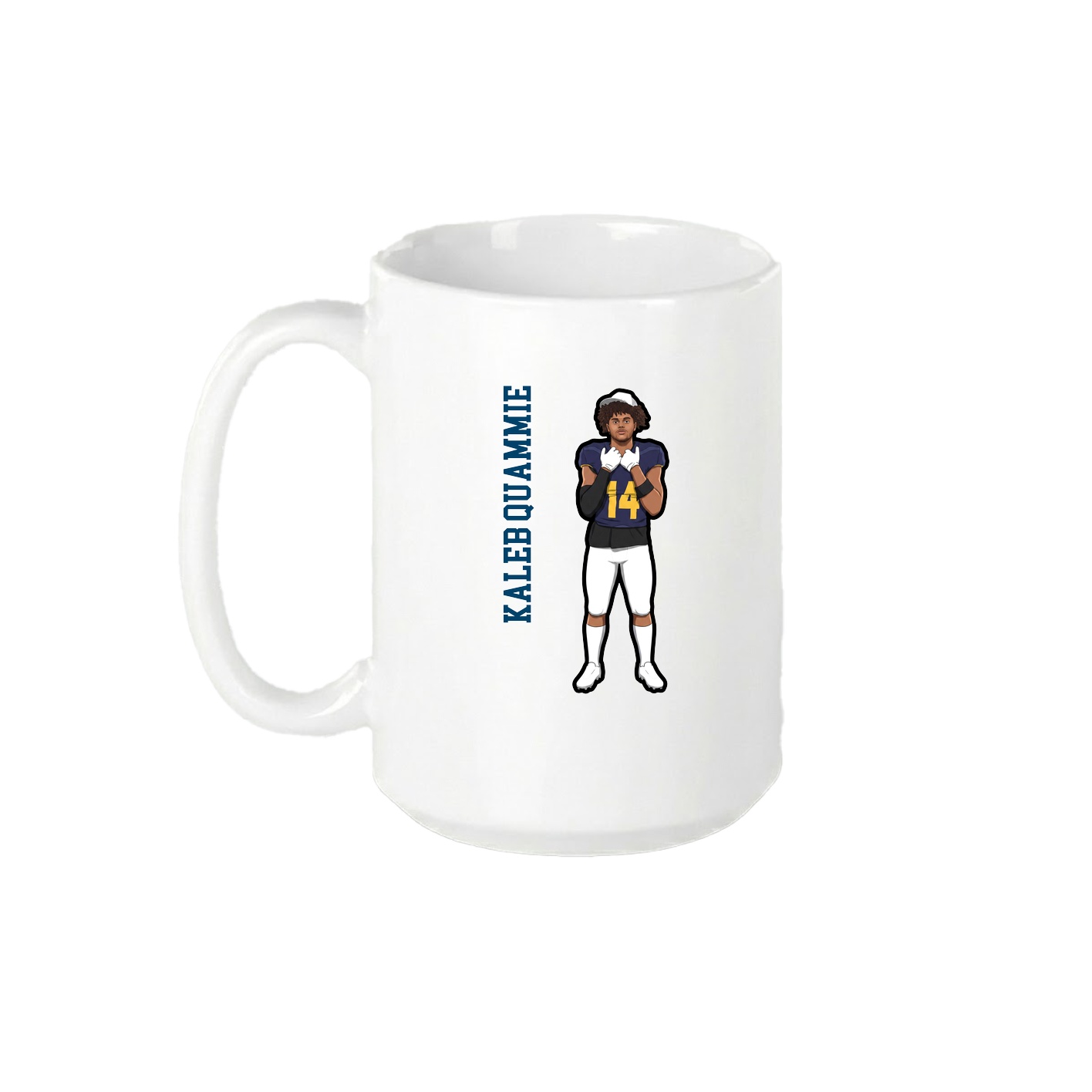 15oz Coffee Mug — Name Vertical in White