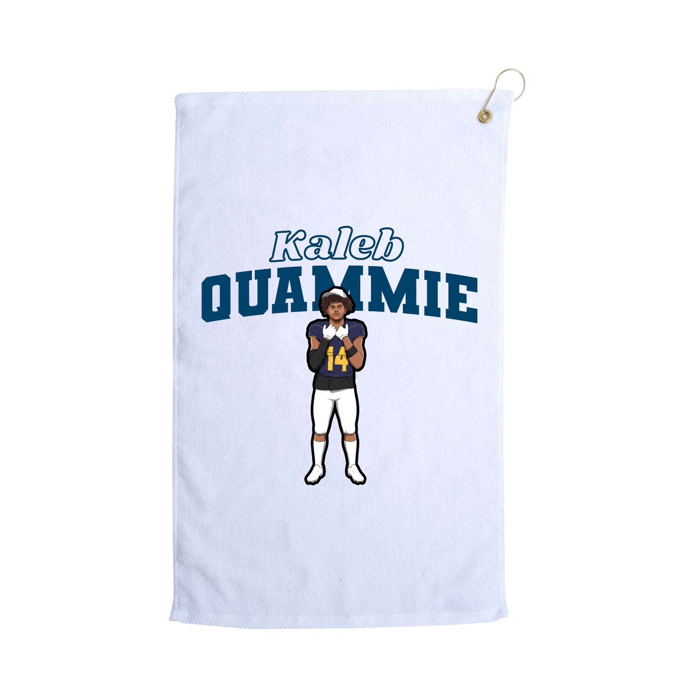 Golf Towel — Name Arch in White