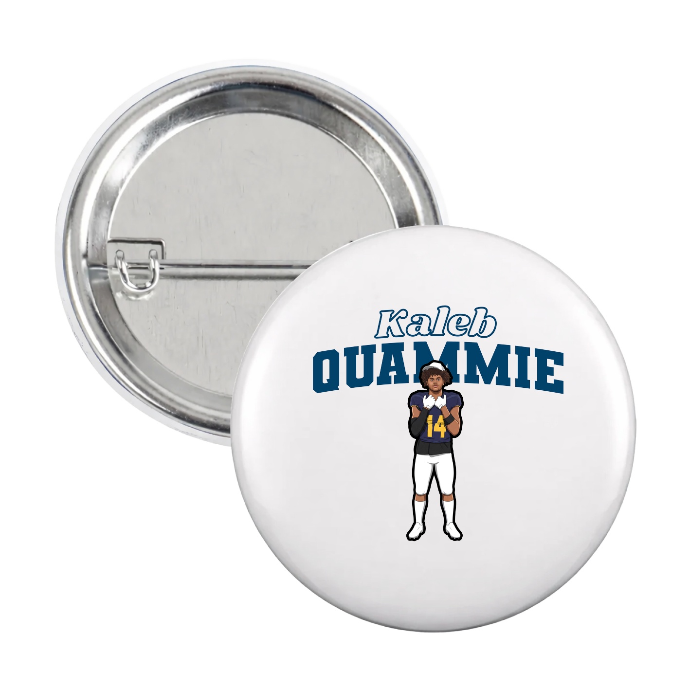 Game Day Button — Name Arch in White