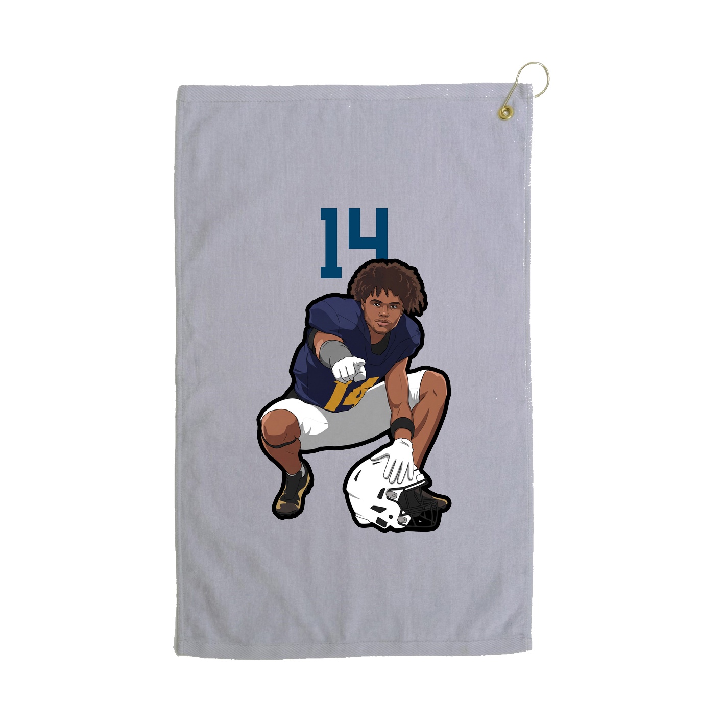 Golf Towel — Number Top in Grey