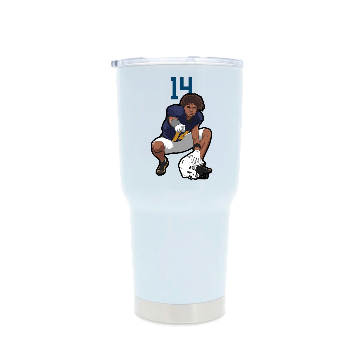 30oz Stainless Steel Tumbler — Number Top in White