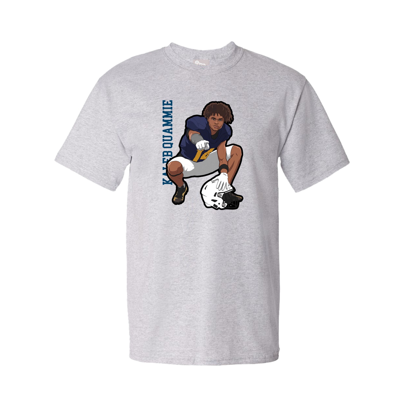 Tee — Name Vertical in Grey