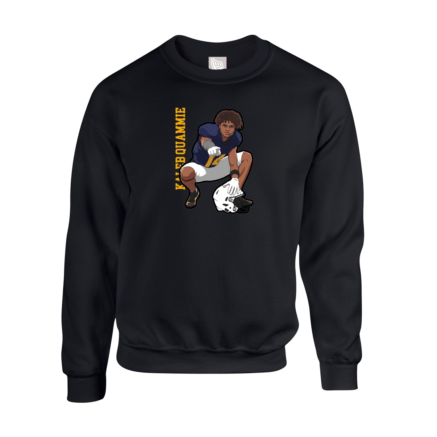 Fleece Crew — Name Vertical in Black