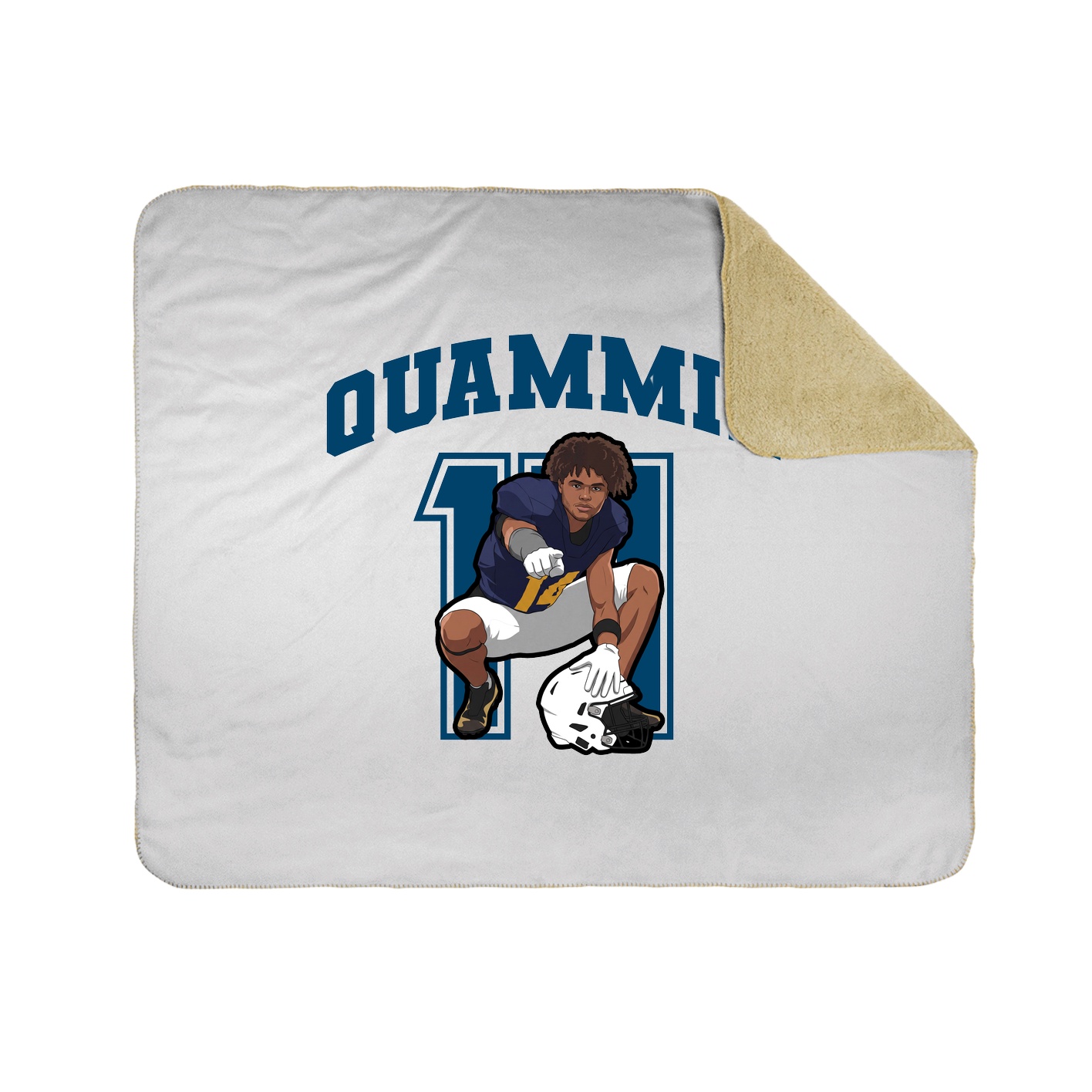 Throw Blanket — Number in White