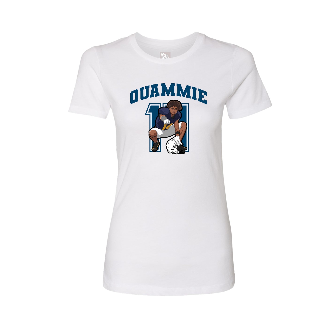 Fitted Women's Tee — Number in White