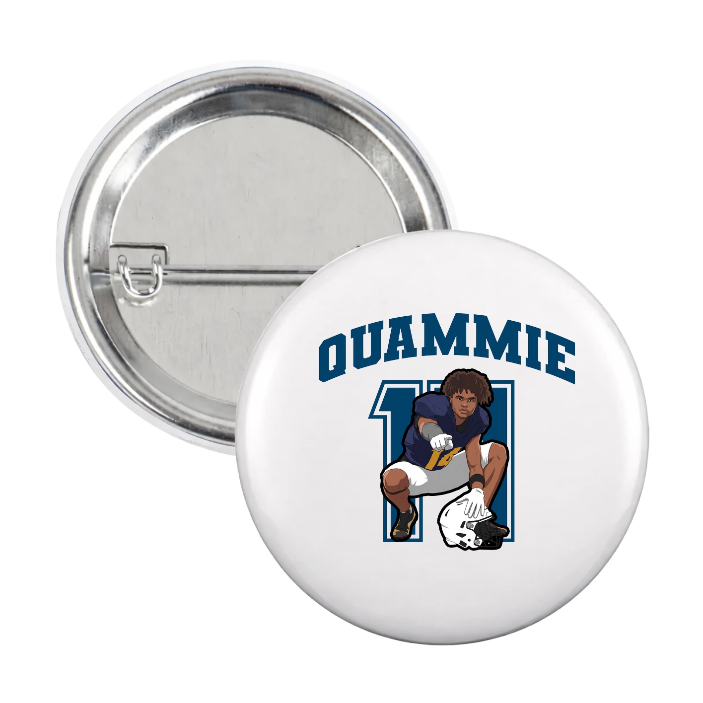 Game Day Button — Number in White