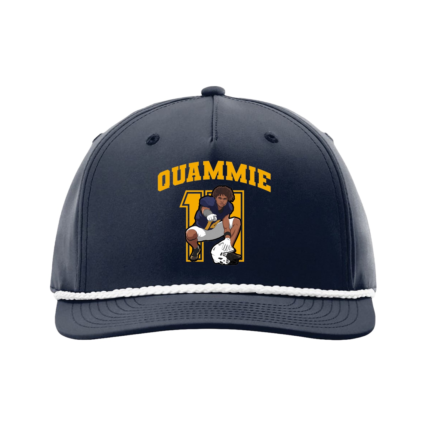 Five-Panel Classic Rope Cap — Number in Navy