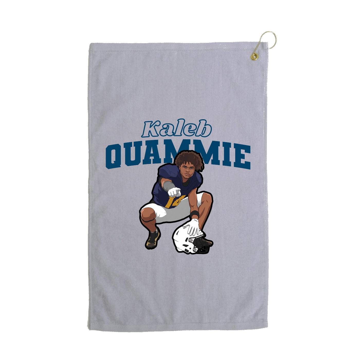 Golf Towel — Name Arch in Grey
