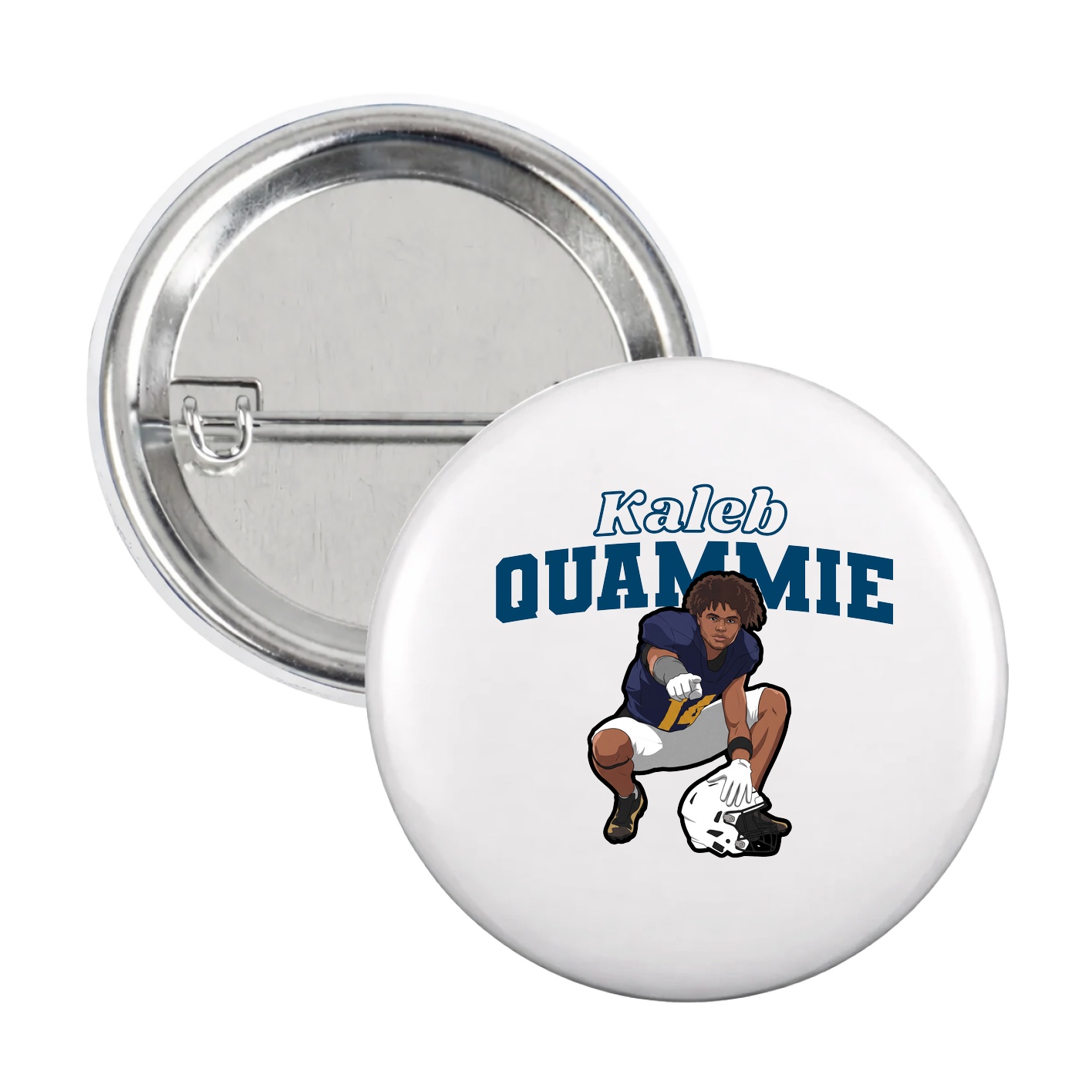 Game Day Button — Name Arch in White